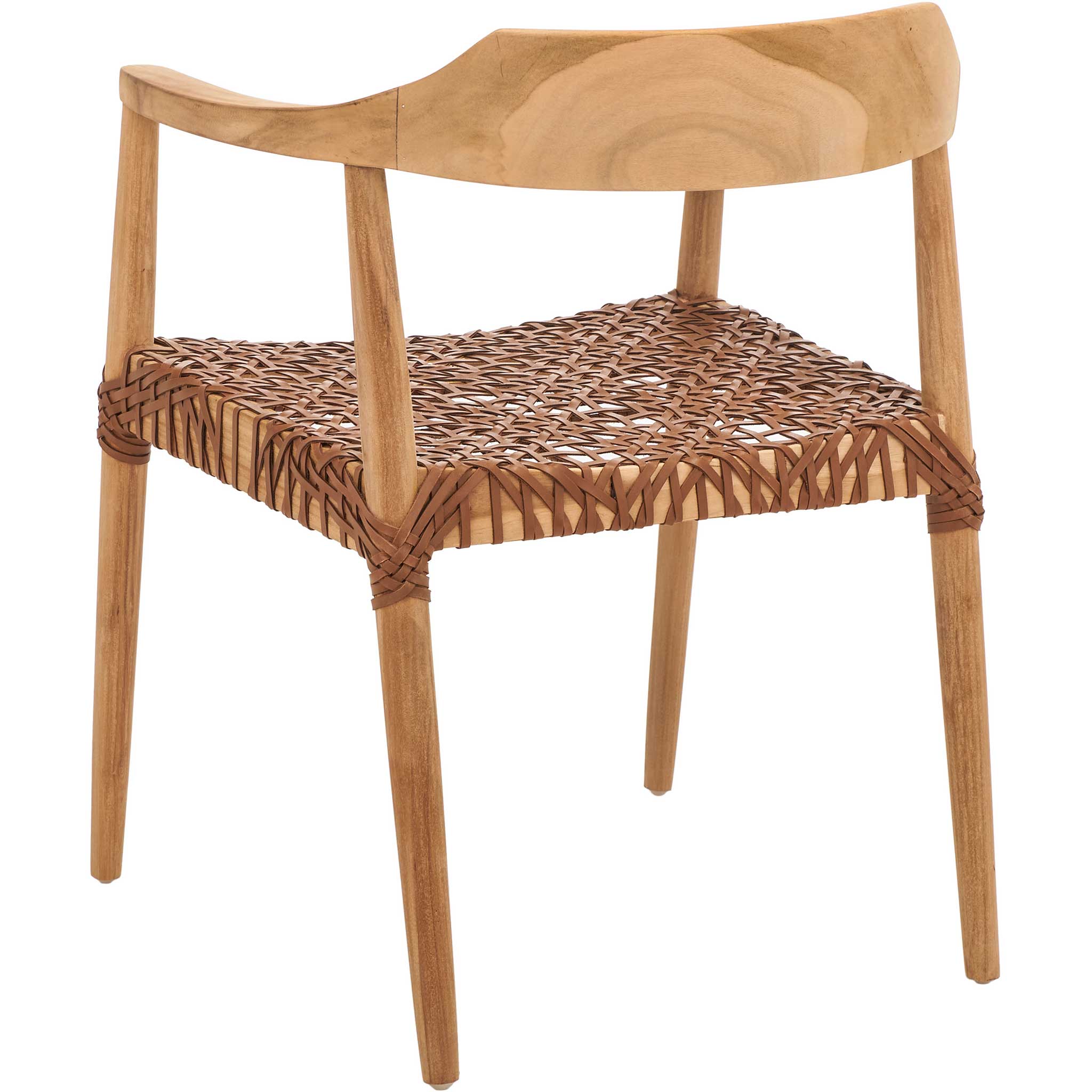 Murray Leather Woven Accent Chair Natural/Honey - Image 4