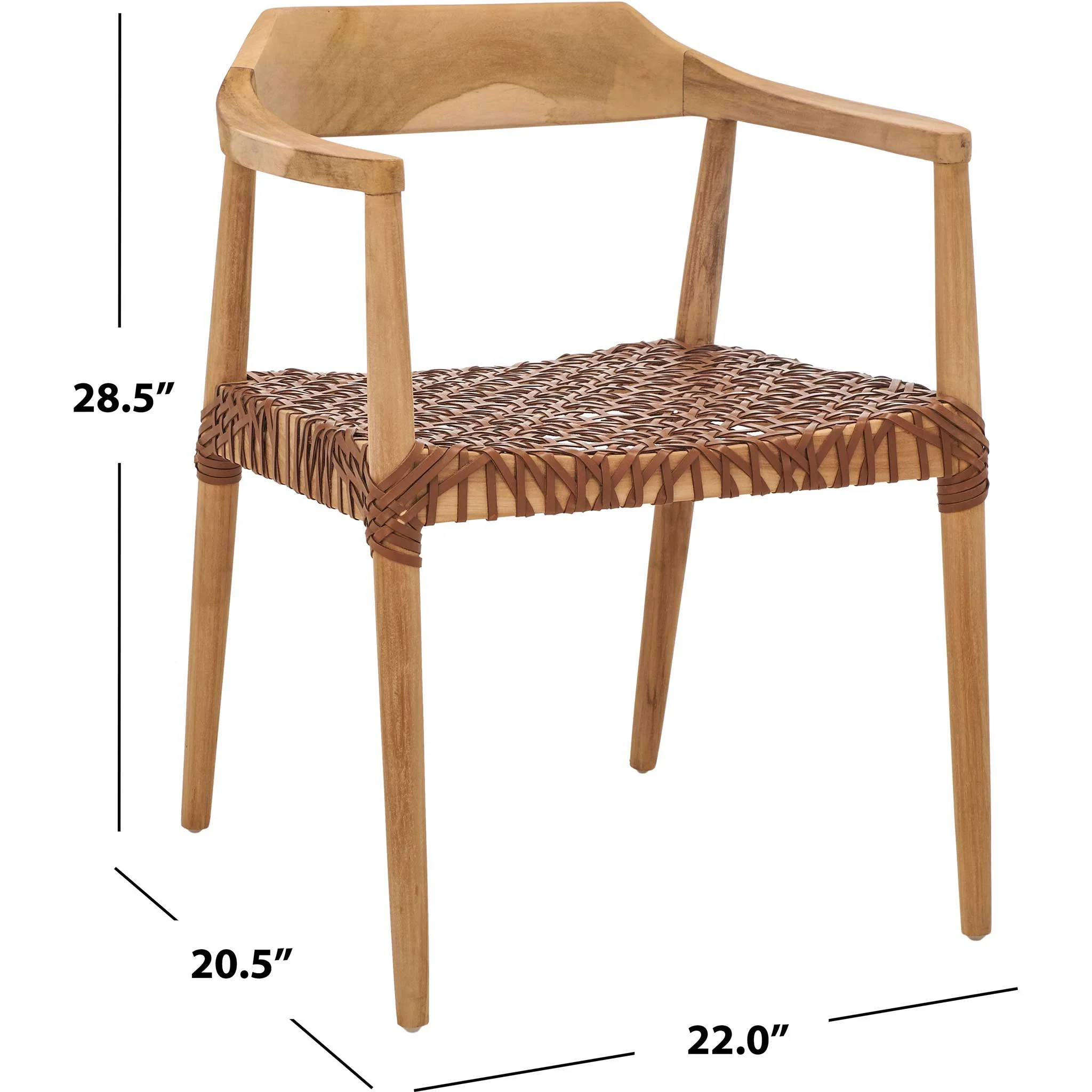 Murray Leather Woven Accent Chair Natural/Honey - Image 8