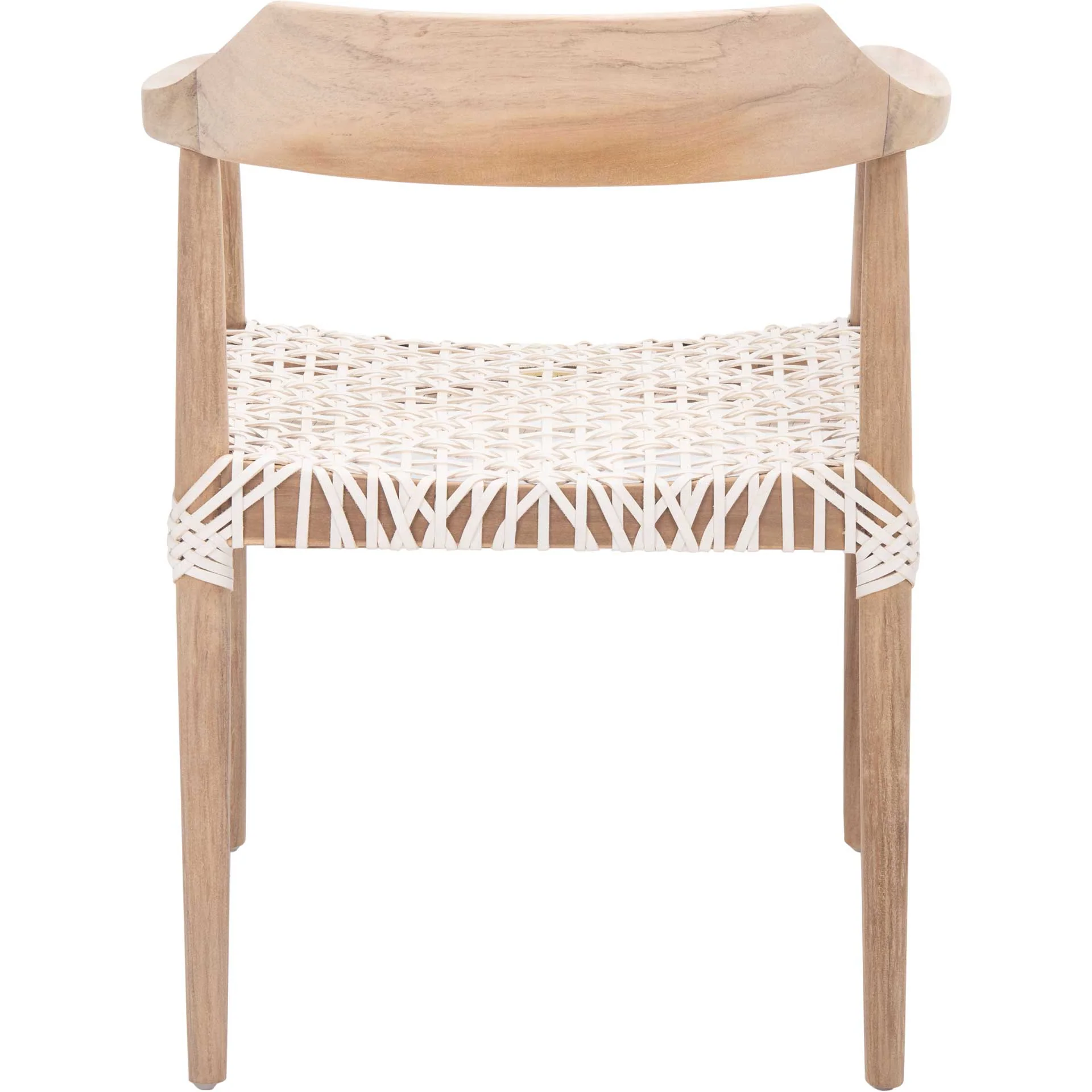 Murray Leather Woven Accent Chair Natural/White - Image 3