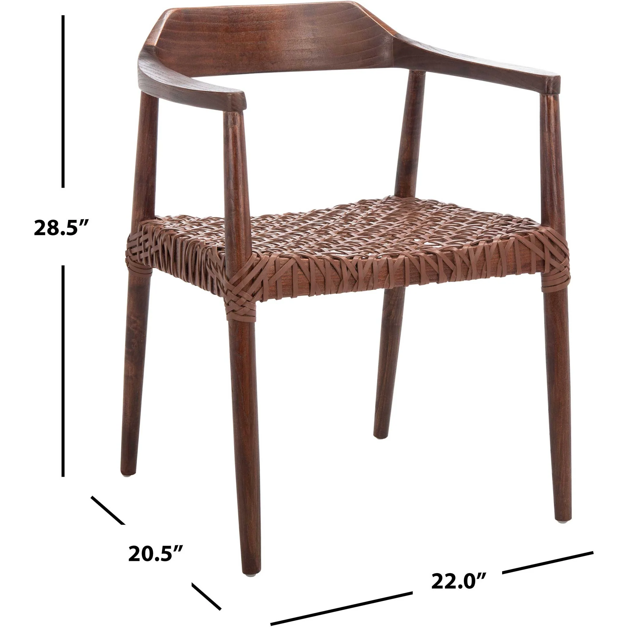 Murray Leather Woven Accent Chair Walnut/Cognac - Image 10