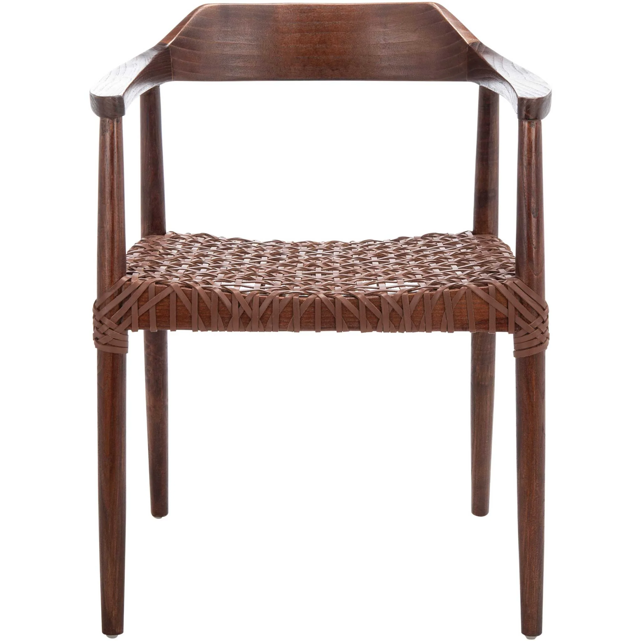 Murray Leather Woven Accent Chair Walnut/Cognac - Image 2