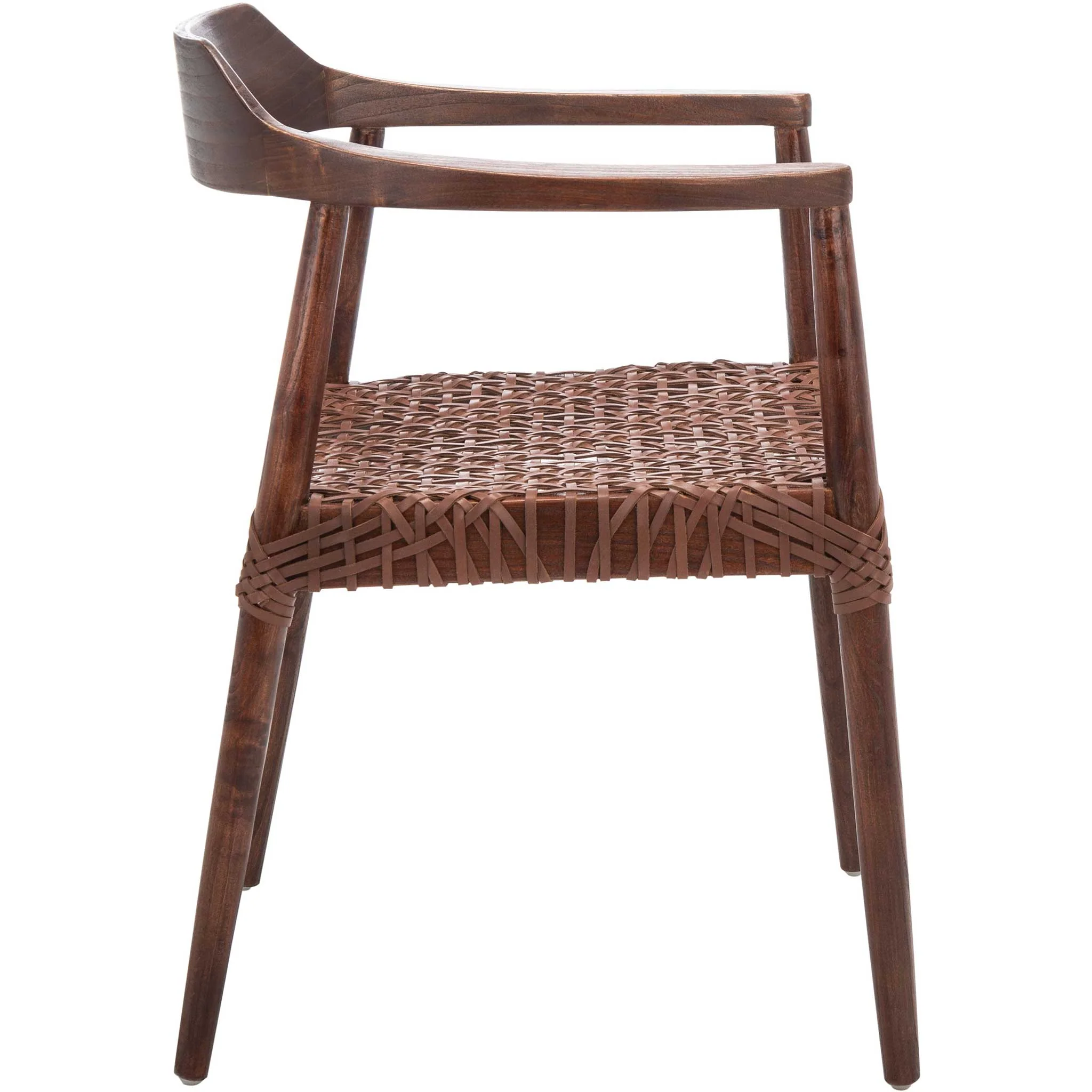 Murray Leather Woven Accent Chair Walnut/Cognac - Image 3