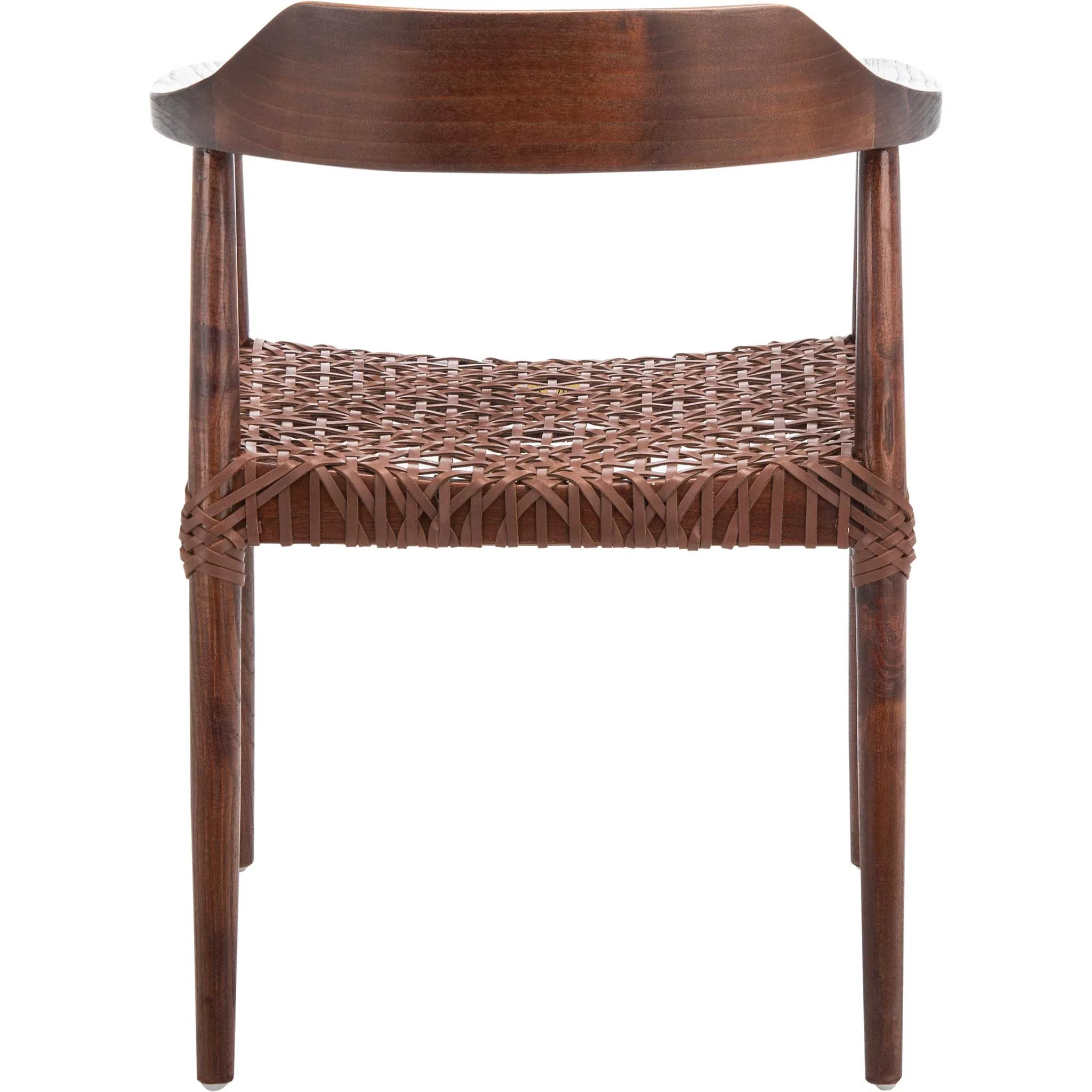 Murray Leather Woven Accent Chair Walnut/Cognac - Image 4