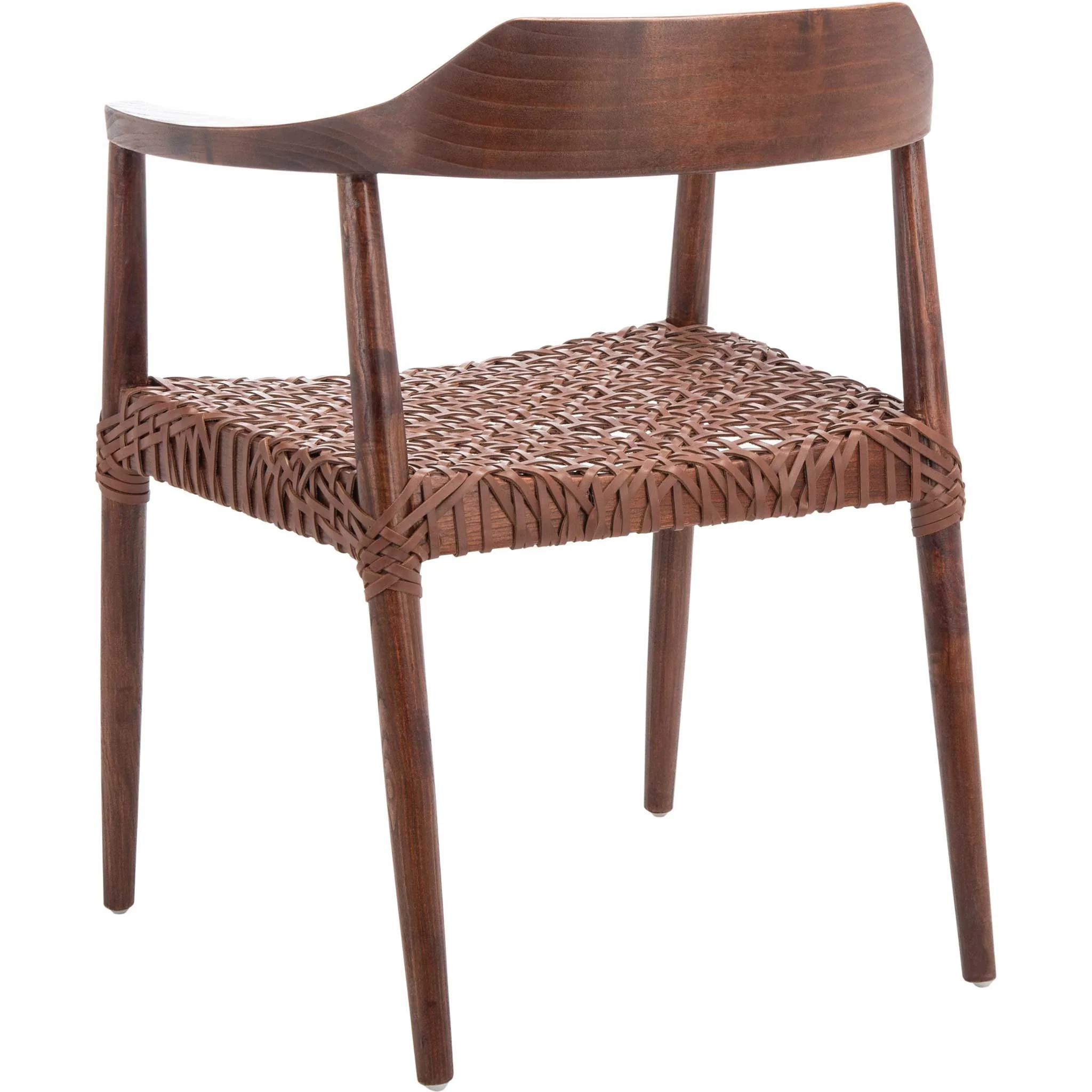 Murray Leather Woven Accent Chair Walnut/Cognac - Image 5