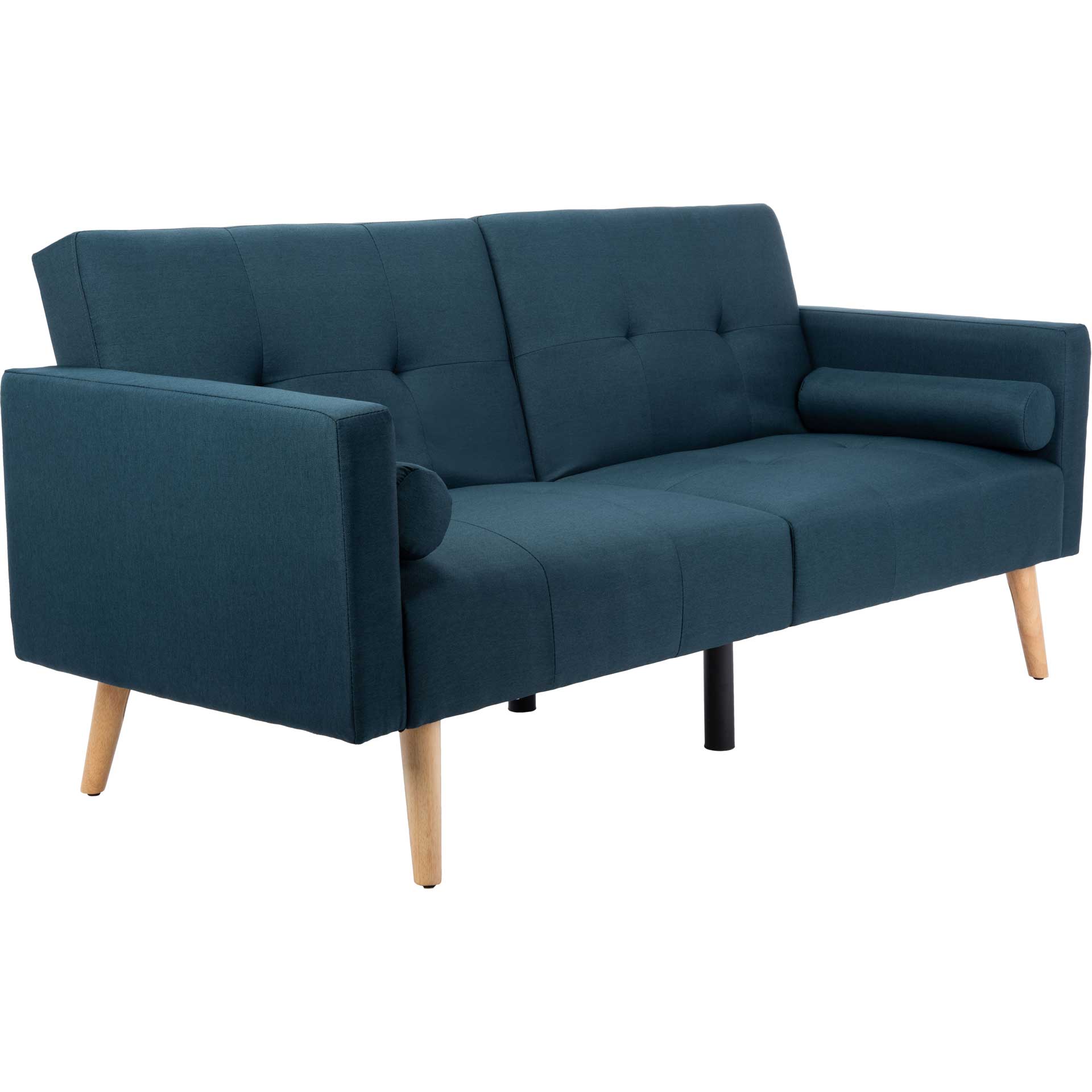 Musa Foldable Futon Bed With Pillow Navy - Image 2