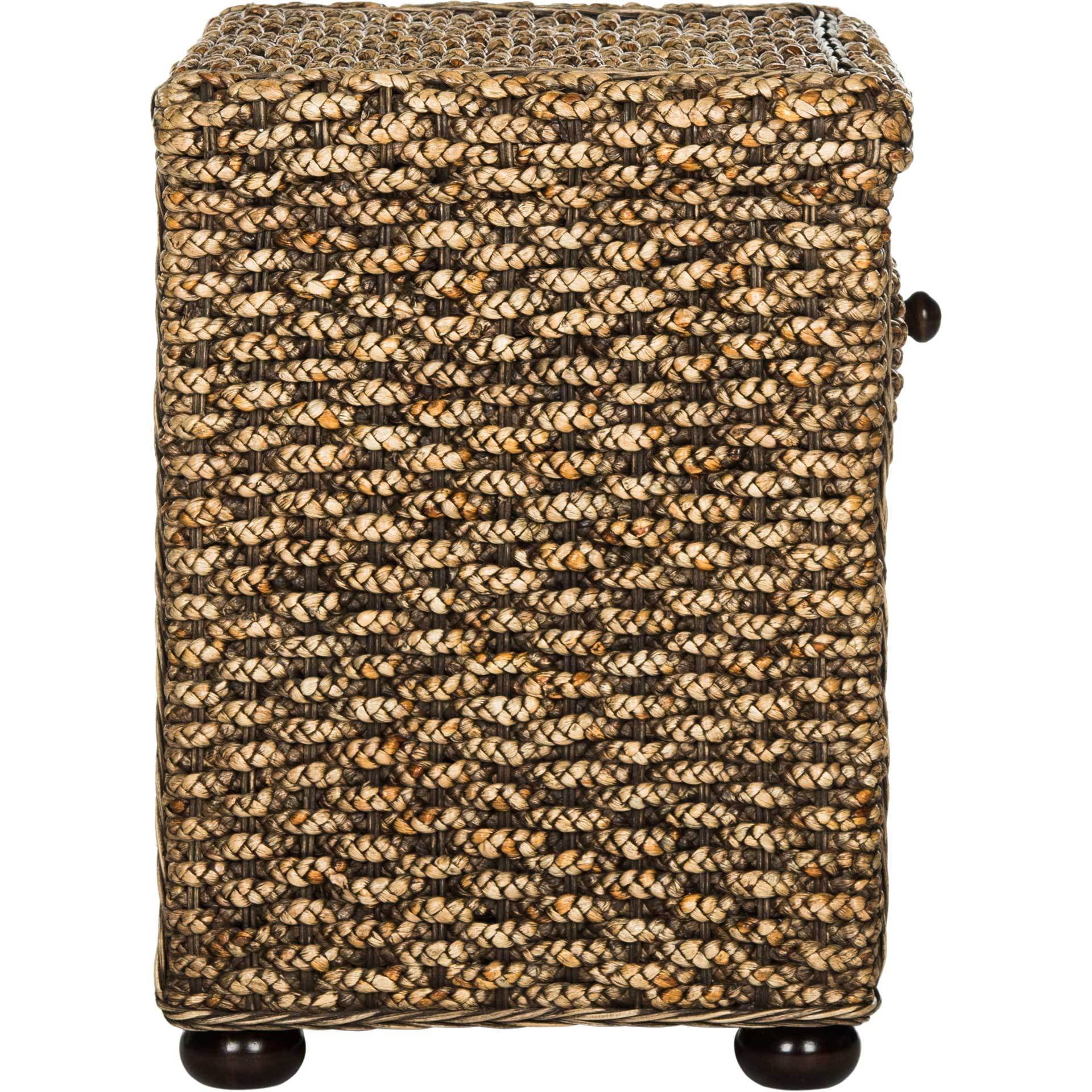 Mustafa Braided Brown Wash Wicker Nightstand - Image 3