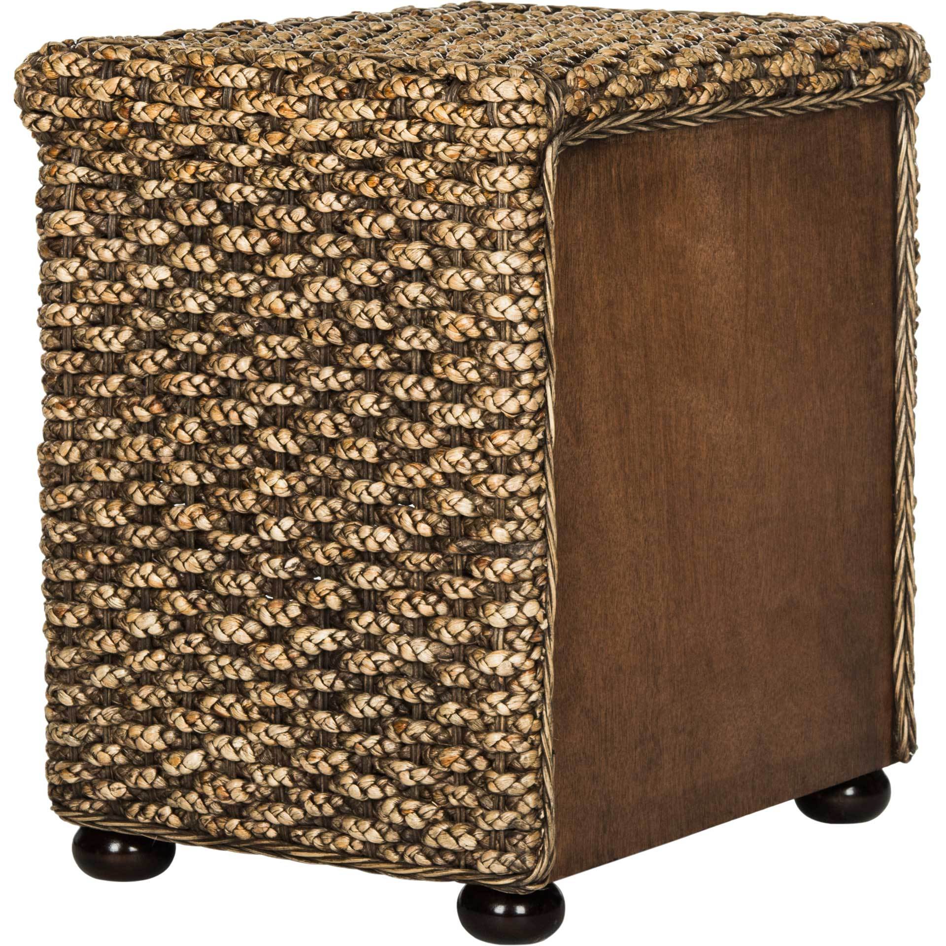 Mustafa Braided Brown Wash Wicker Nightstand - Image 4