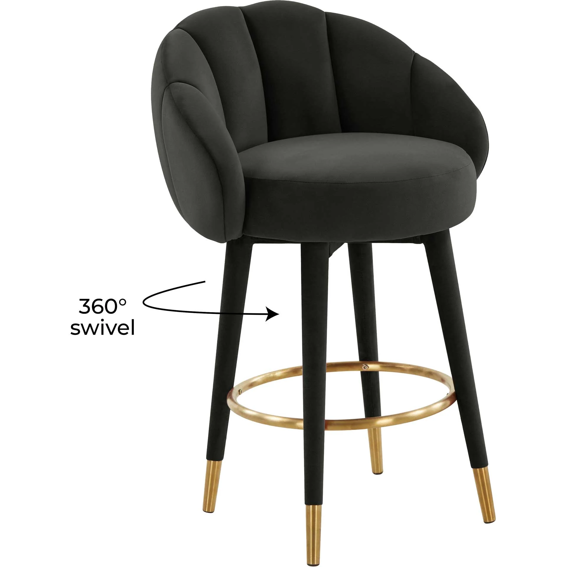 Myaire Swivel Bar Stool Black - Image 12