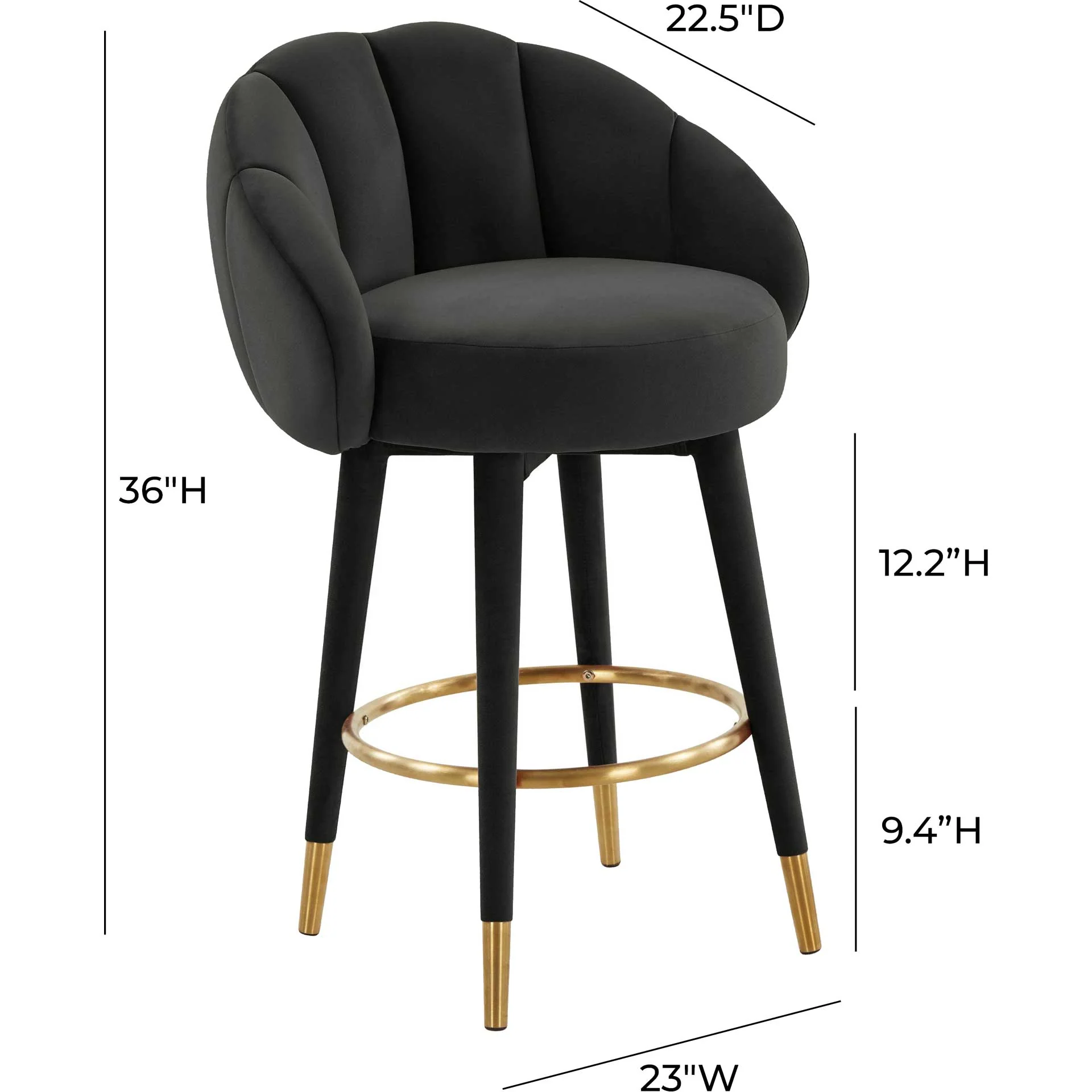 Myaire Swivel Bar Stool Black - Image 13