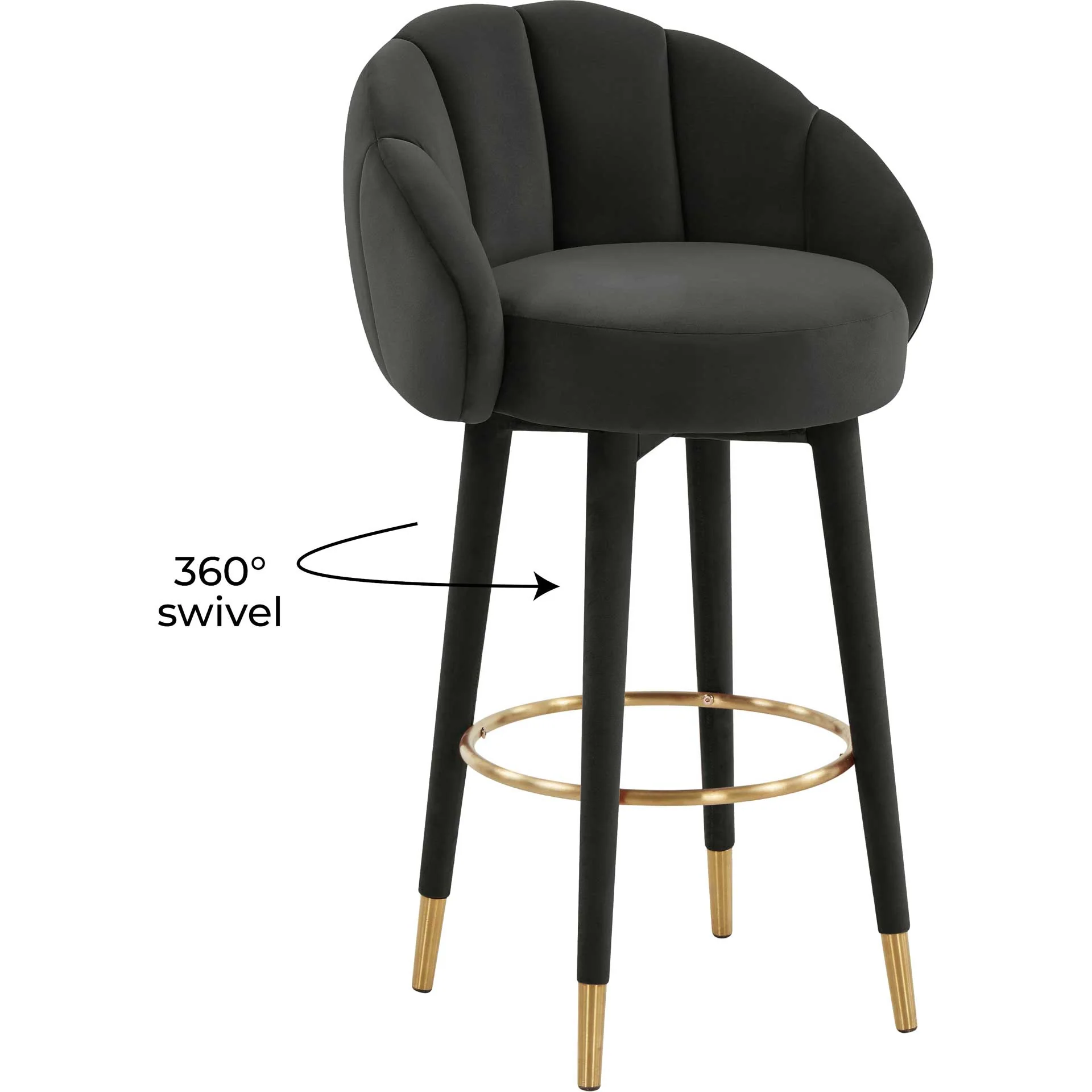 Myaire Swivel Bar Stool Black - Image 6