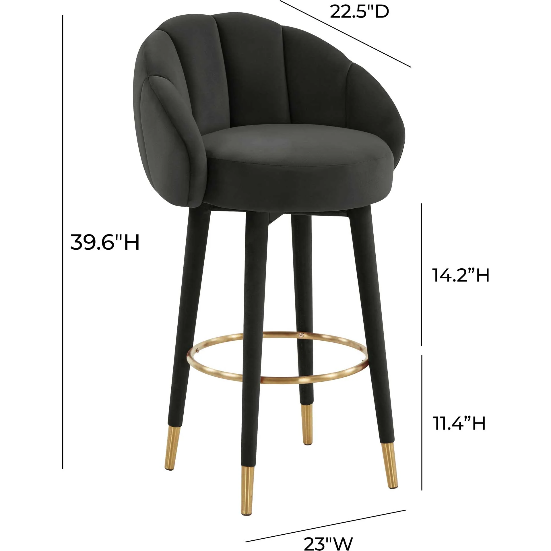 Myaire Swivel Bar Stool Black - Image 7