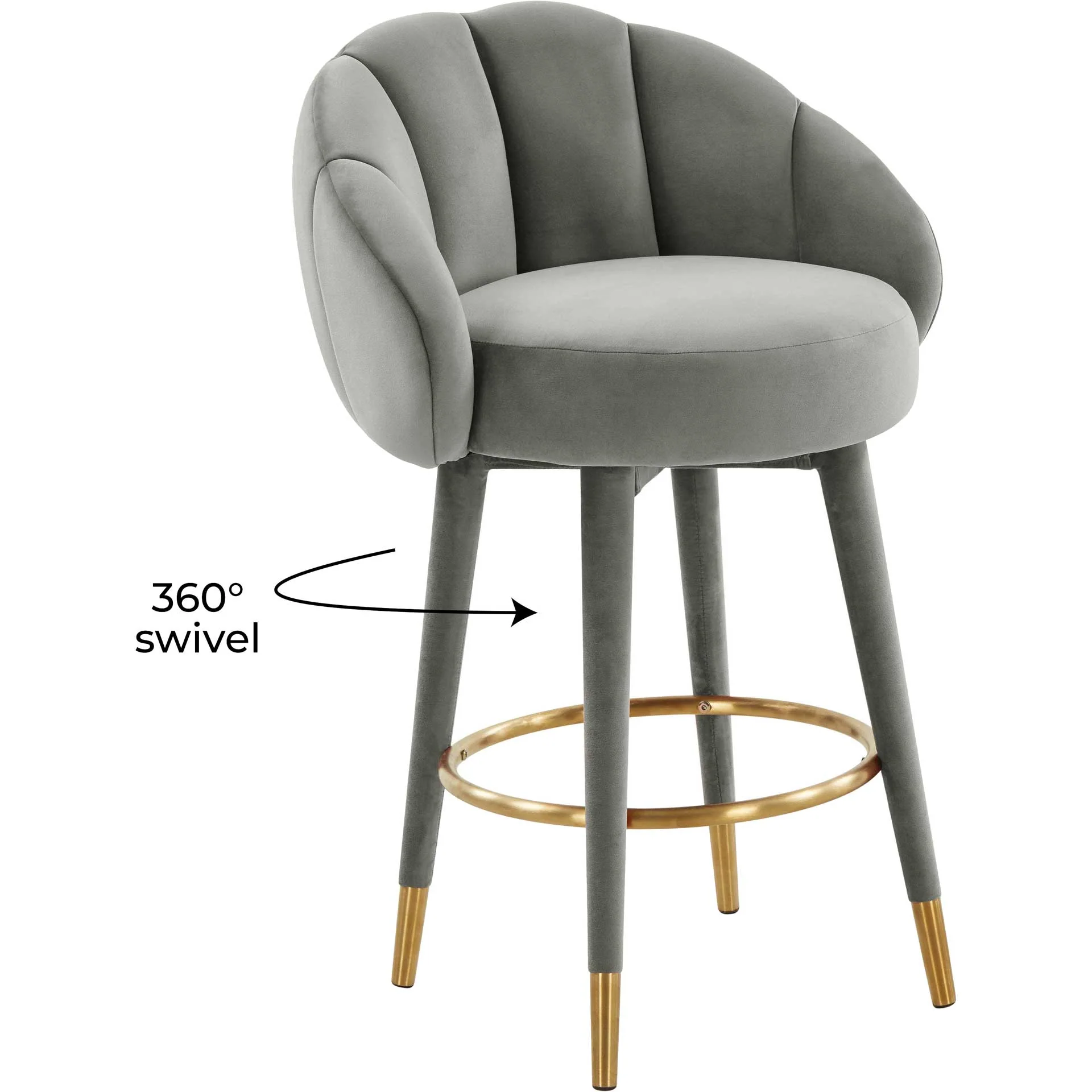 Myaire Swivel Bar Stool Light Gray - Image 12