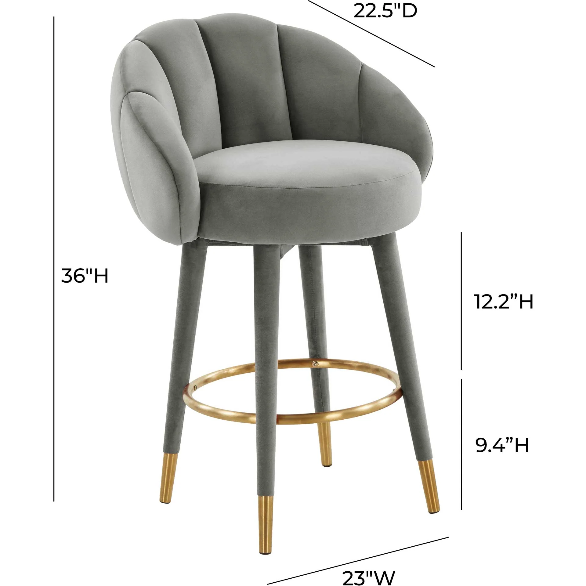 Myaire Swivel Bar Stool Light Gray - Image 13