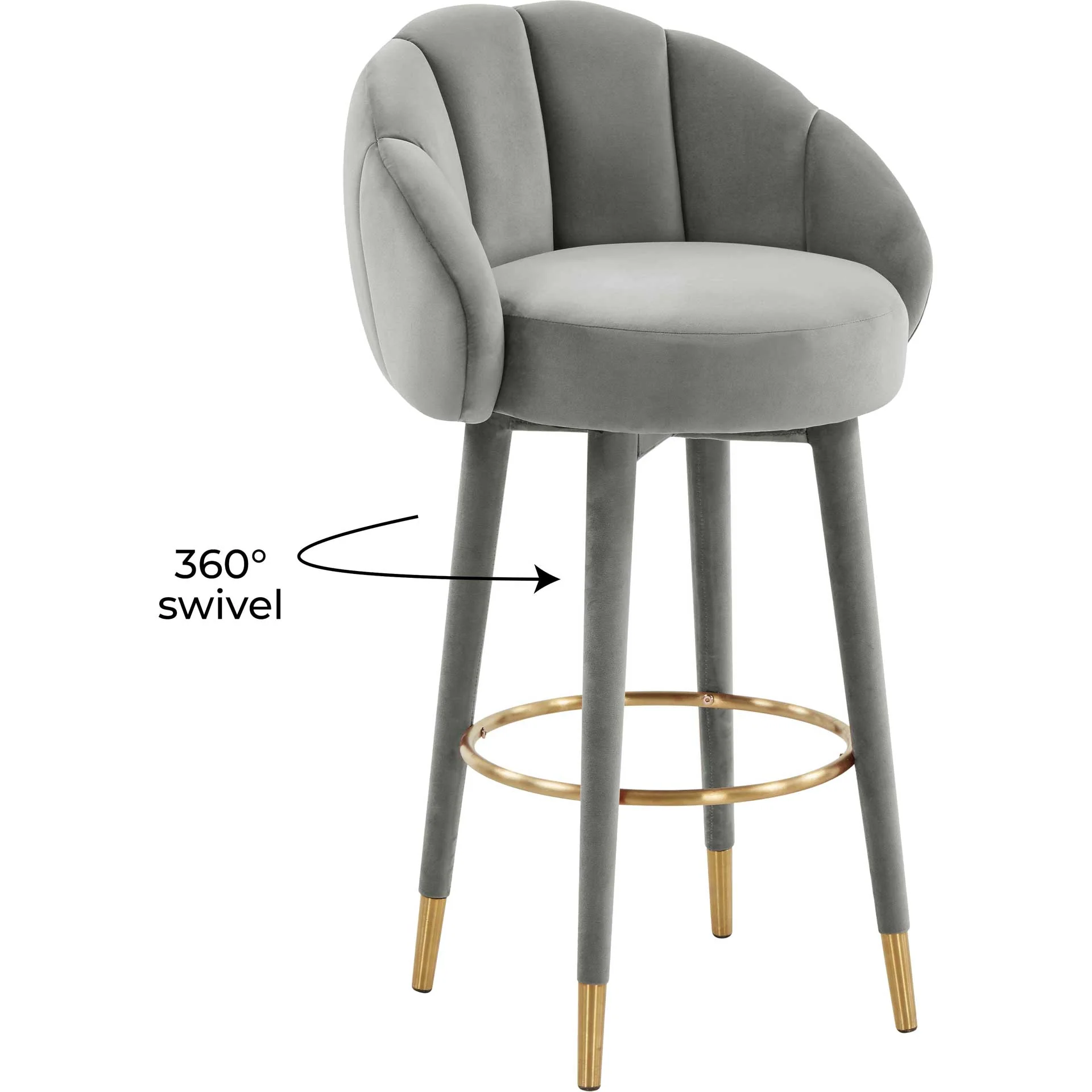 Myaire Swivel Bar Stool Light Gray - Image 6