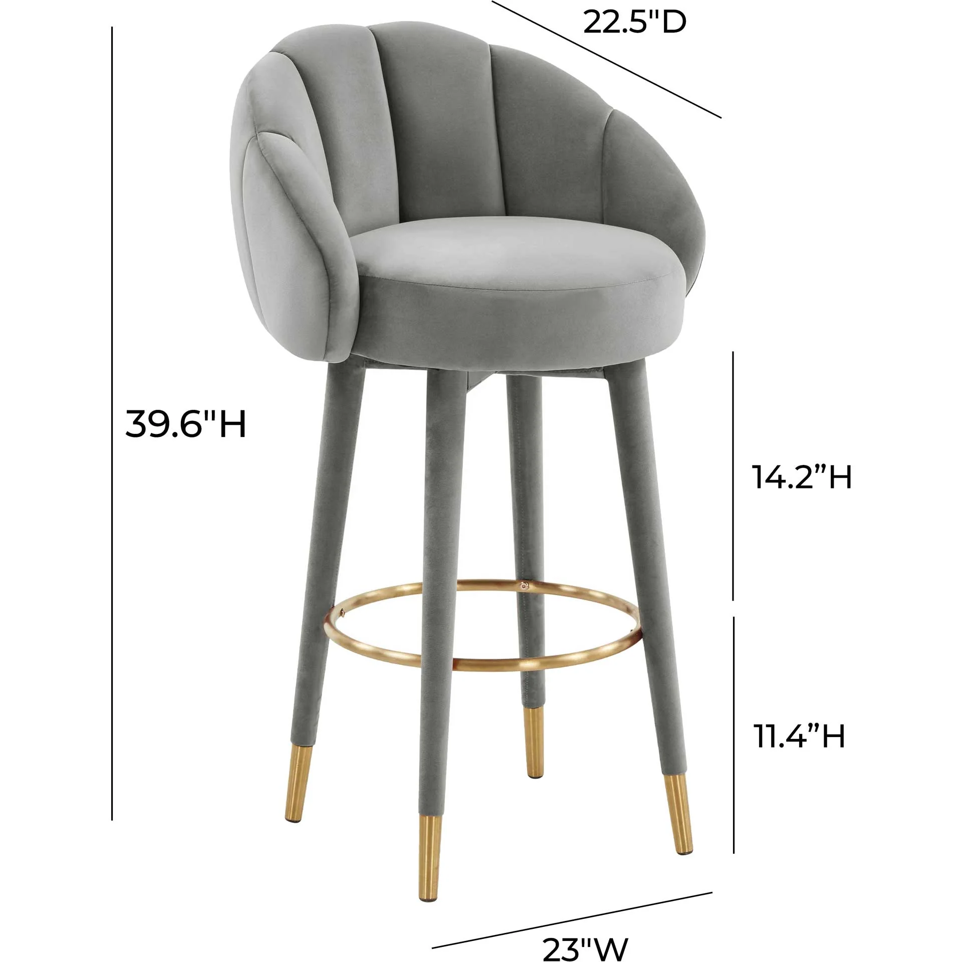 Myaire Swivel Bar Stool Light Gray - Image 7