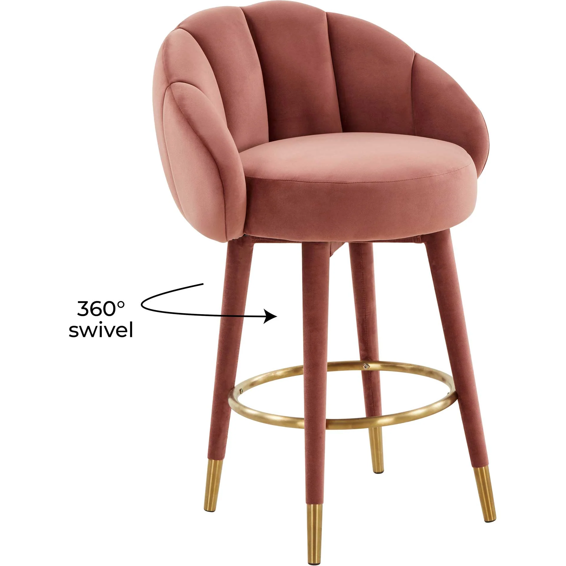 Myaire Swivel Bar Stool Salmon - Image 12