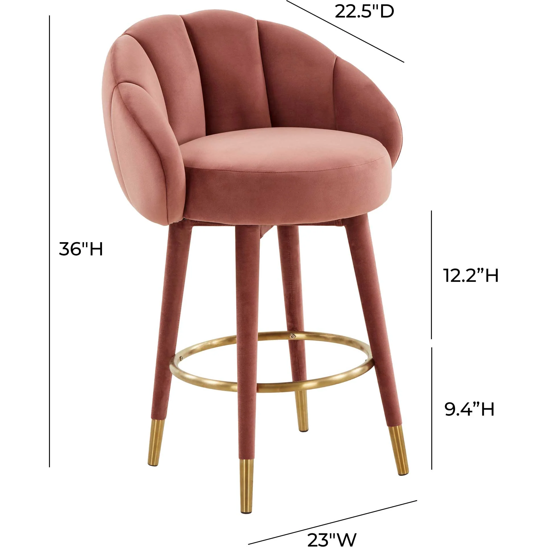Myaire Swivel Bar Stool Salmon - Image 13