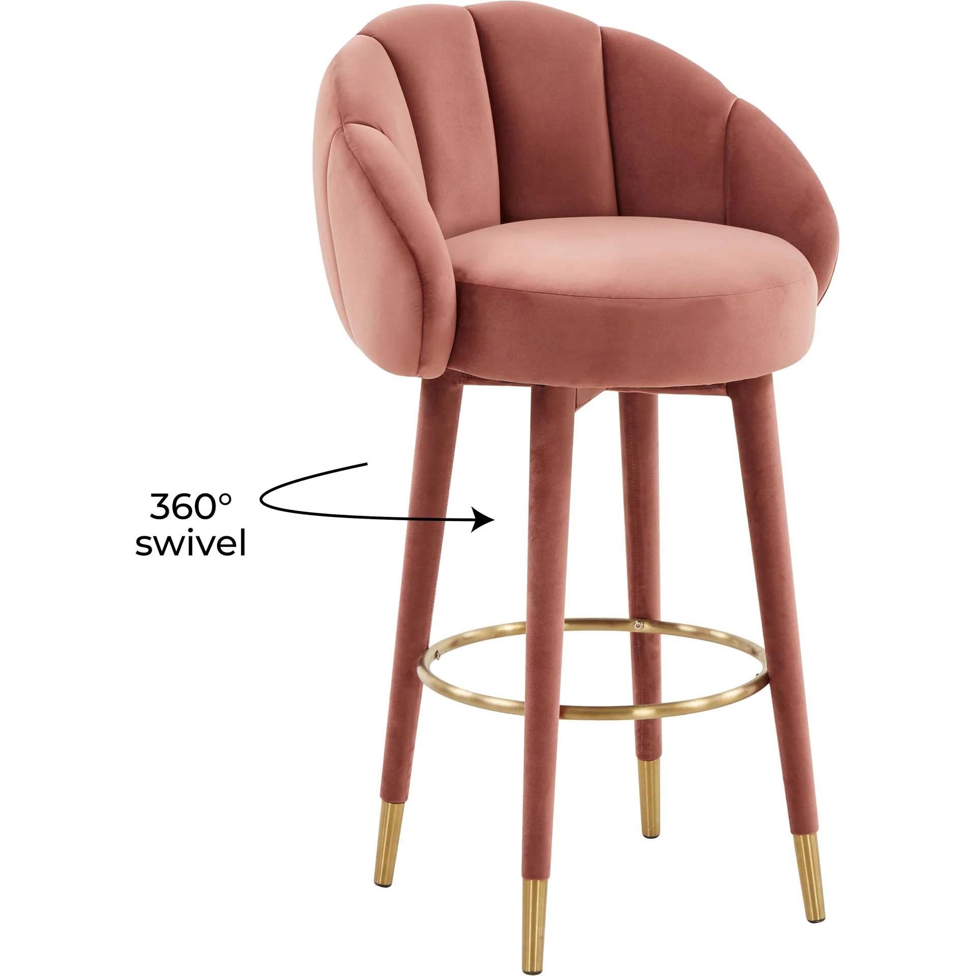 Myaire Swivel Bar Stool Salmon - Image 6