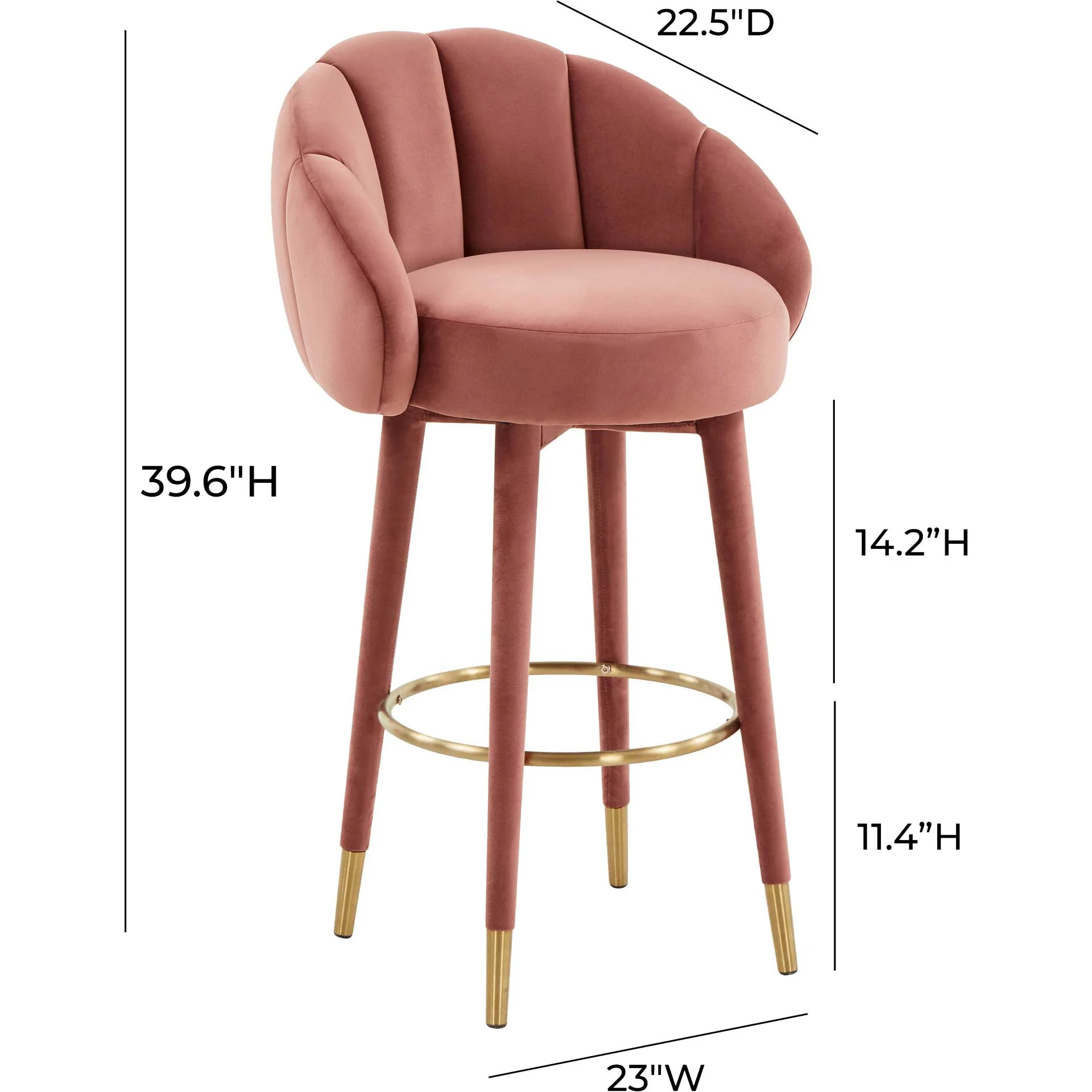 Myaire Swivel Bar Stool Salmon - Image 7