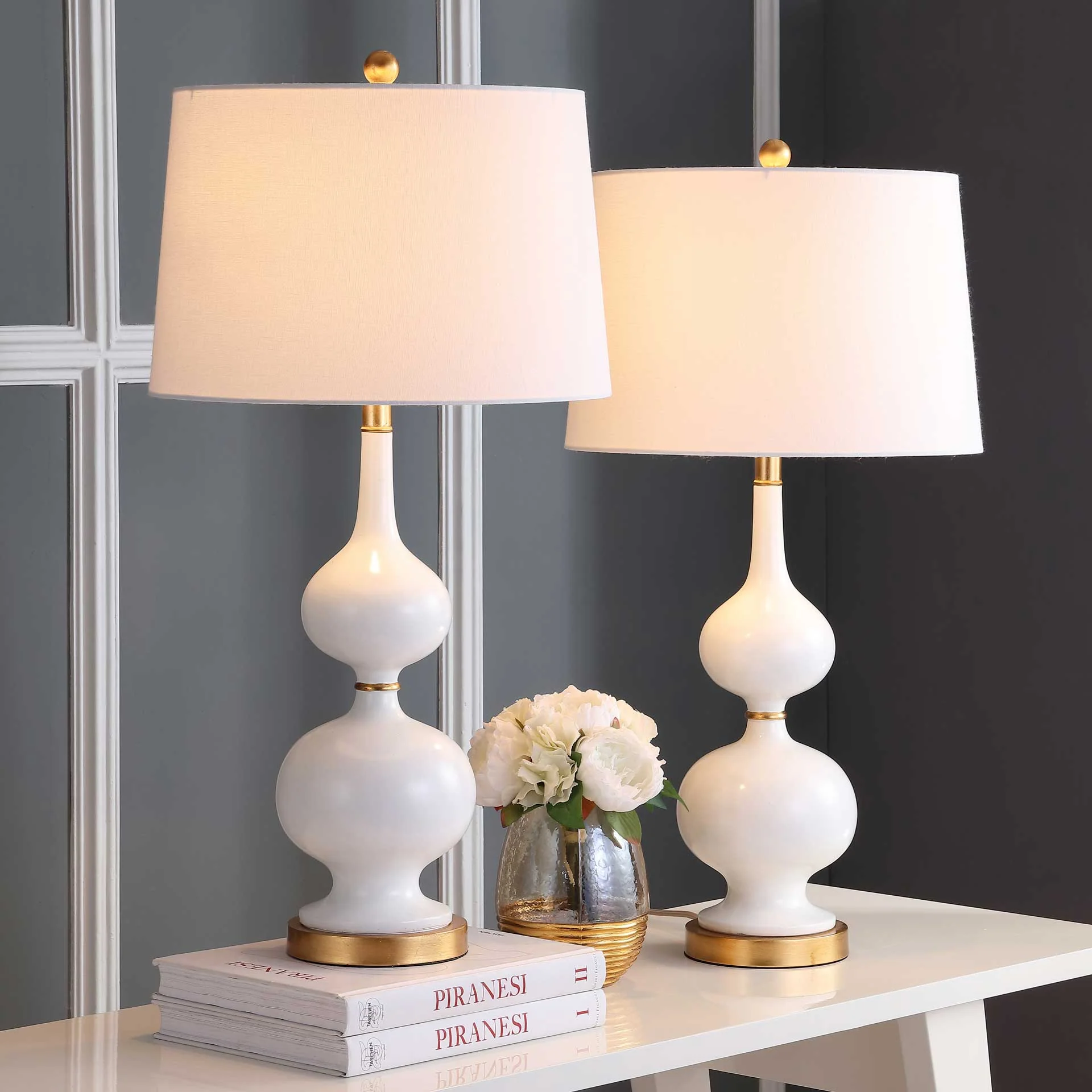 Myla Table Lamp White/Gold Leaf (Set of 2) - Image 4