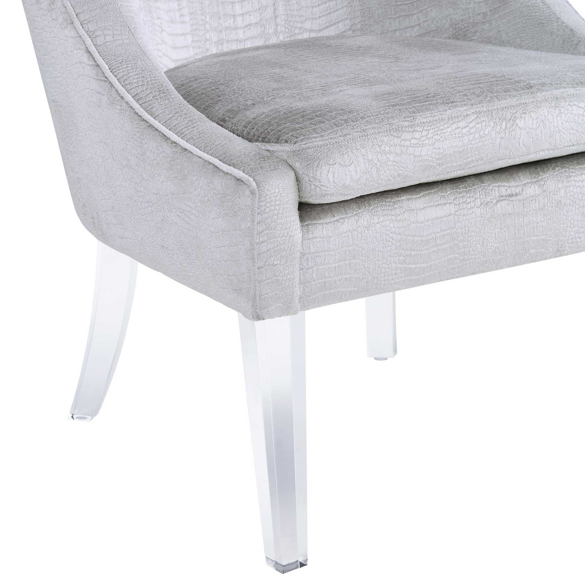 Myrtis Croc Chair Silver - Image 4