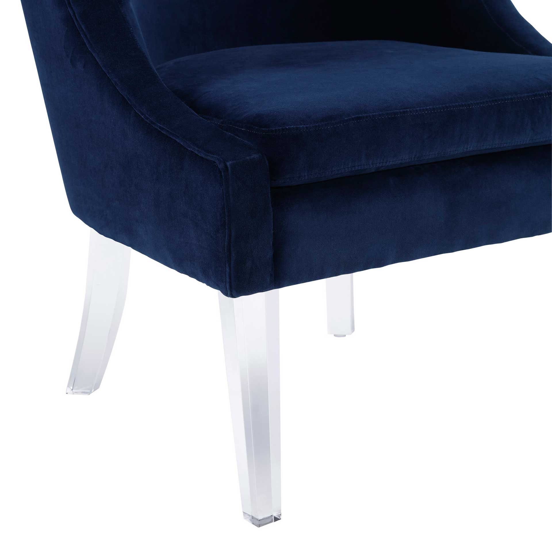 Myrtis Velvet Chair Blue - Image 4