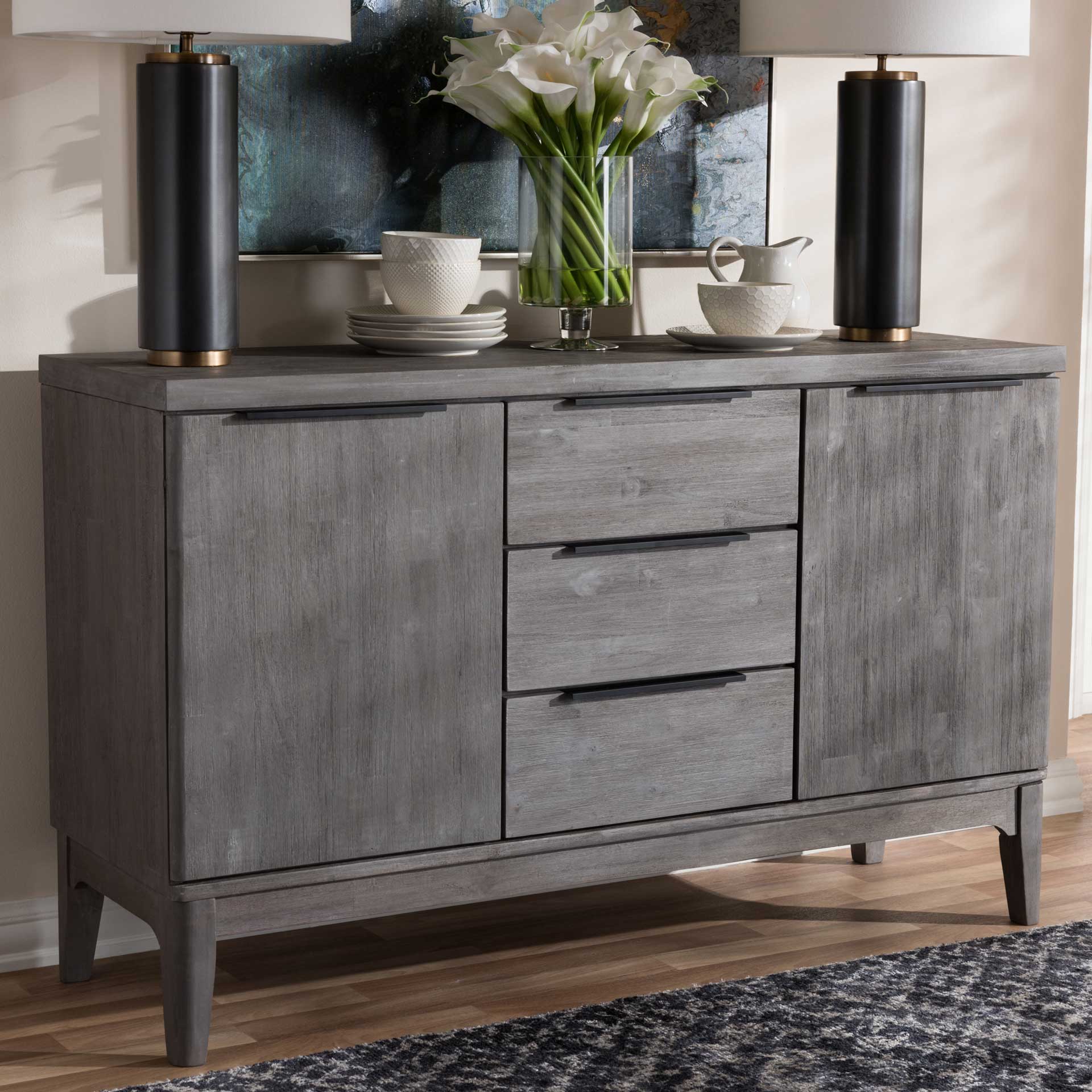Naarah 3-Drawer Sideboard Platinum Gray - Image 10