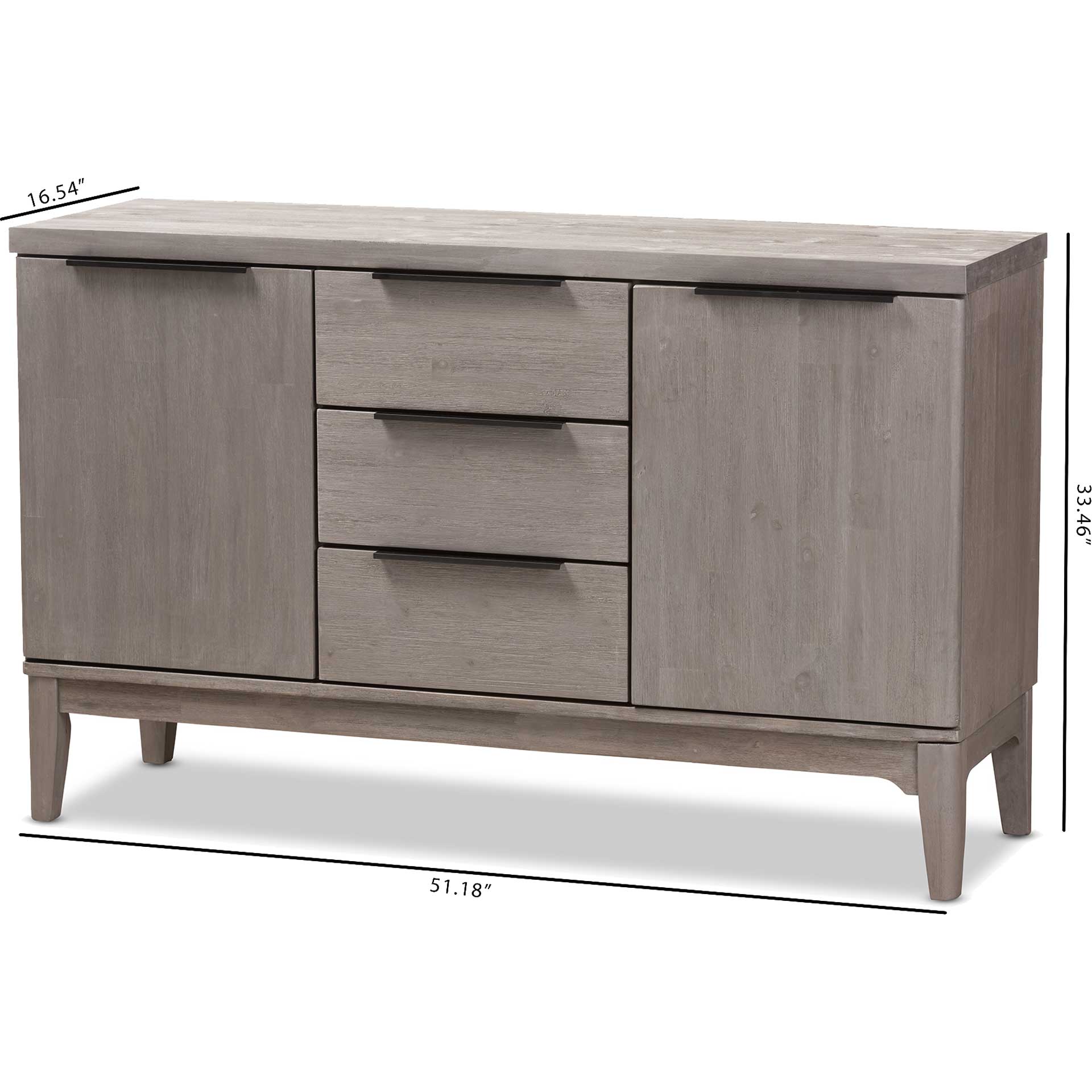 Naarah 3-Drawer Sideboard Platinum Gray - Image 8