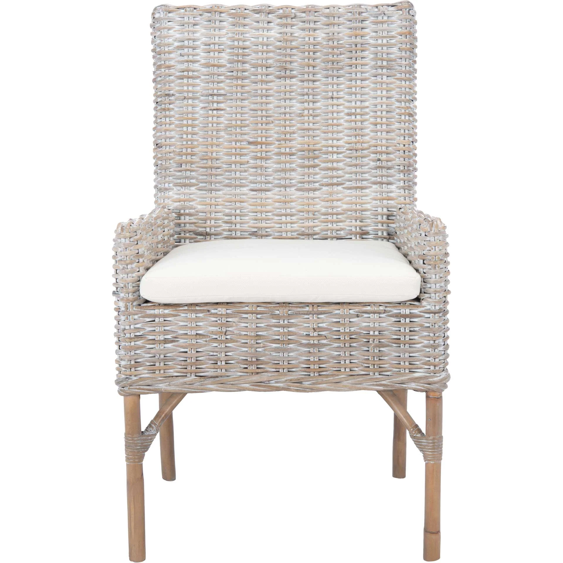 Nabbi Rattan Accent Chair With Cushion Gray White Wash - Image 2
