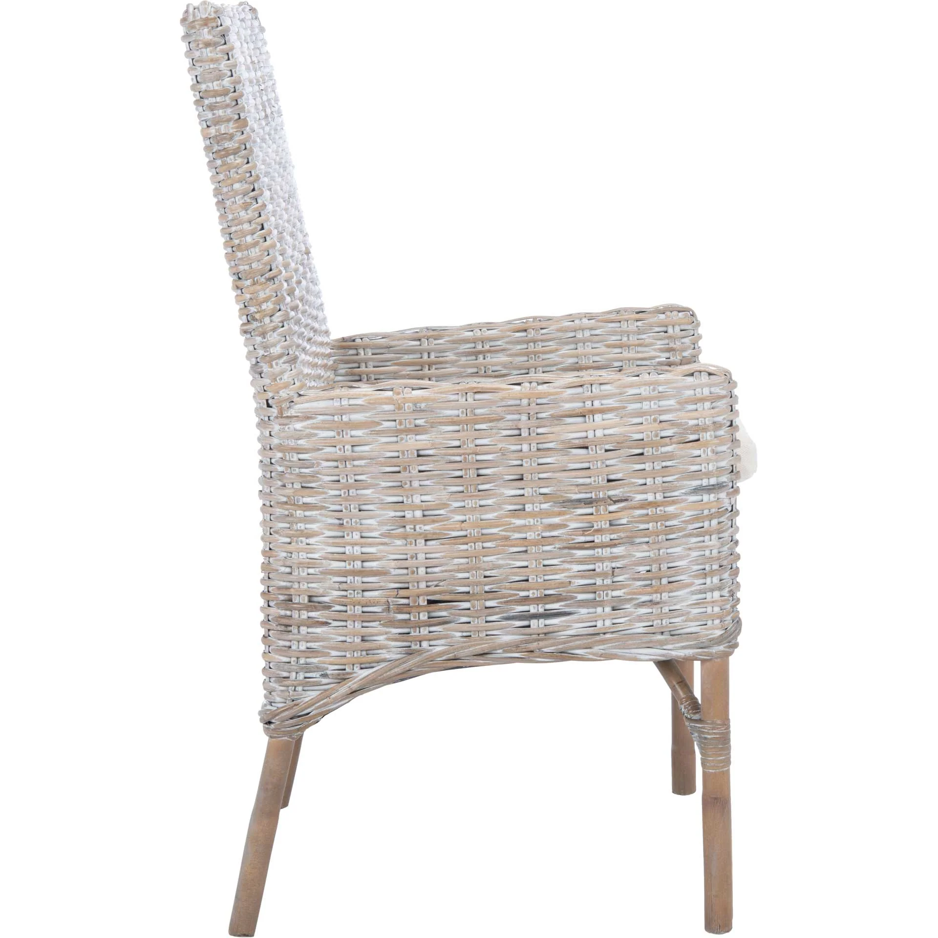 Nabbi Rattan Accent Chair With Cushion Gray White Wash - Image 3