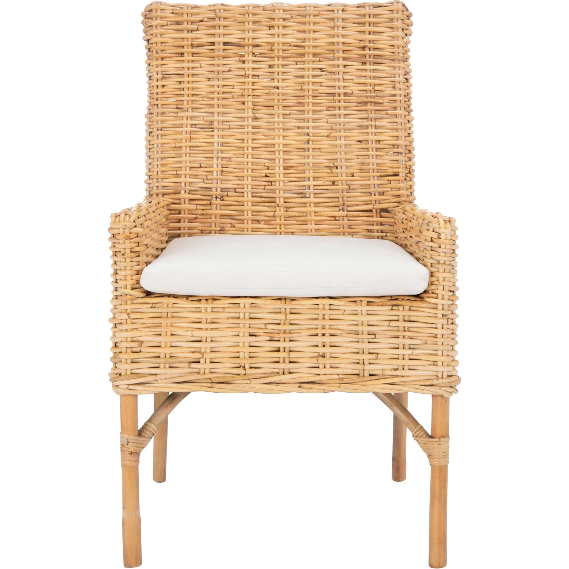 Nabbi Rattan Accent Chair With Cushion Natural/White - Image 2