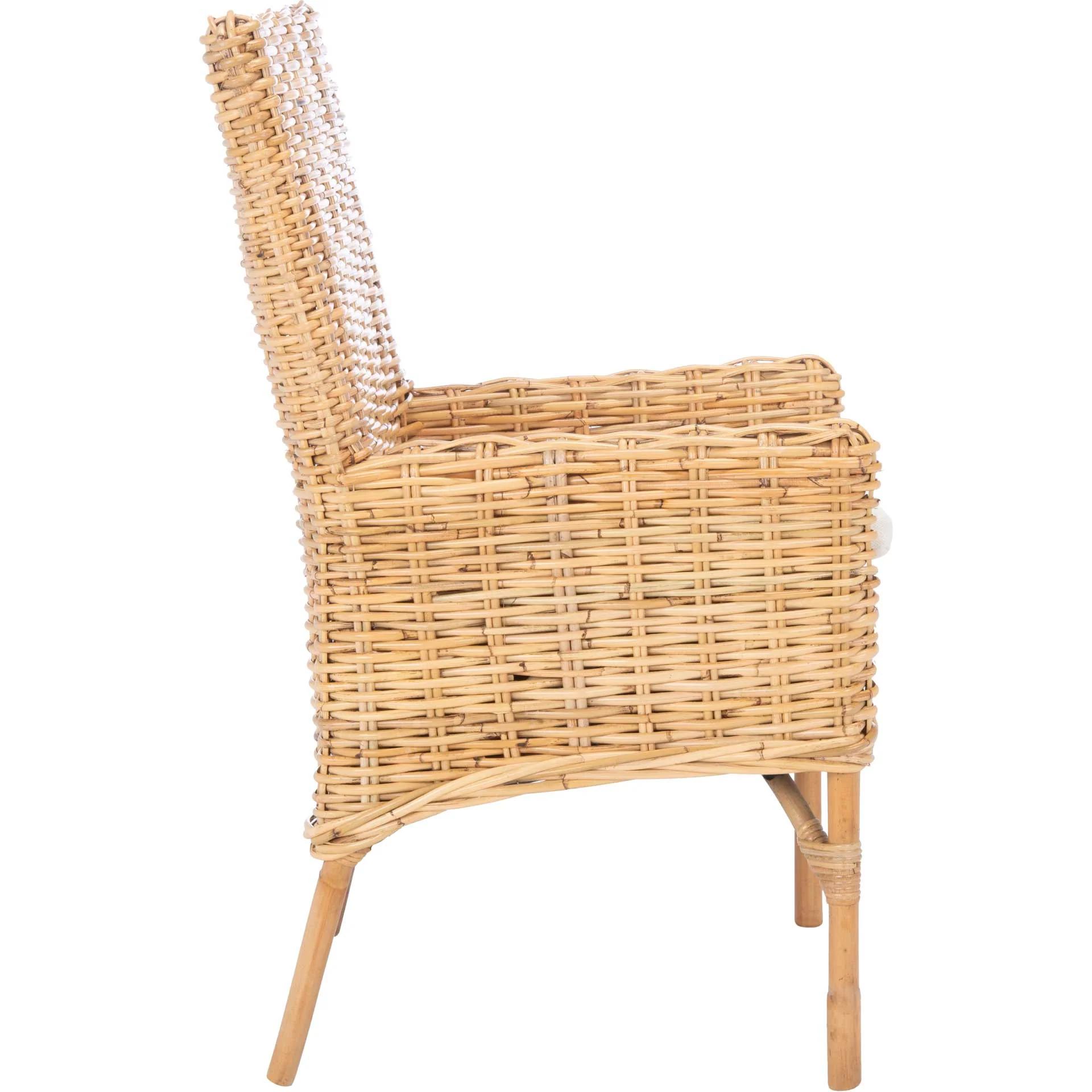 Nabbi Rattan Accent Chair With Cushion Natural/White - Image 3