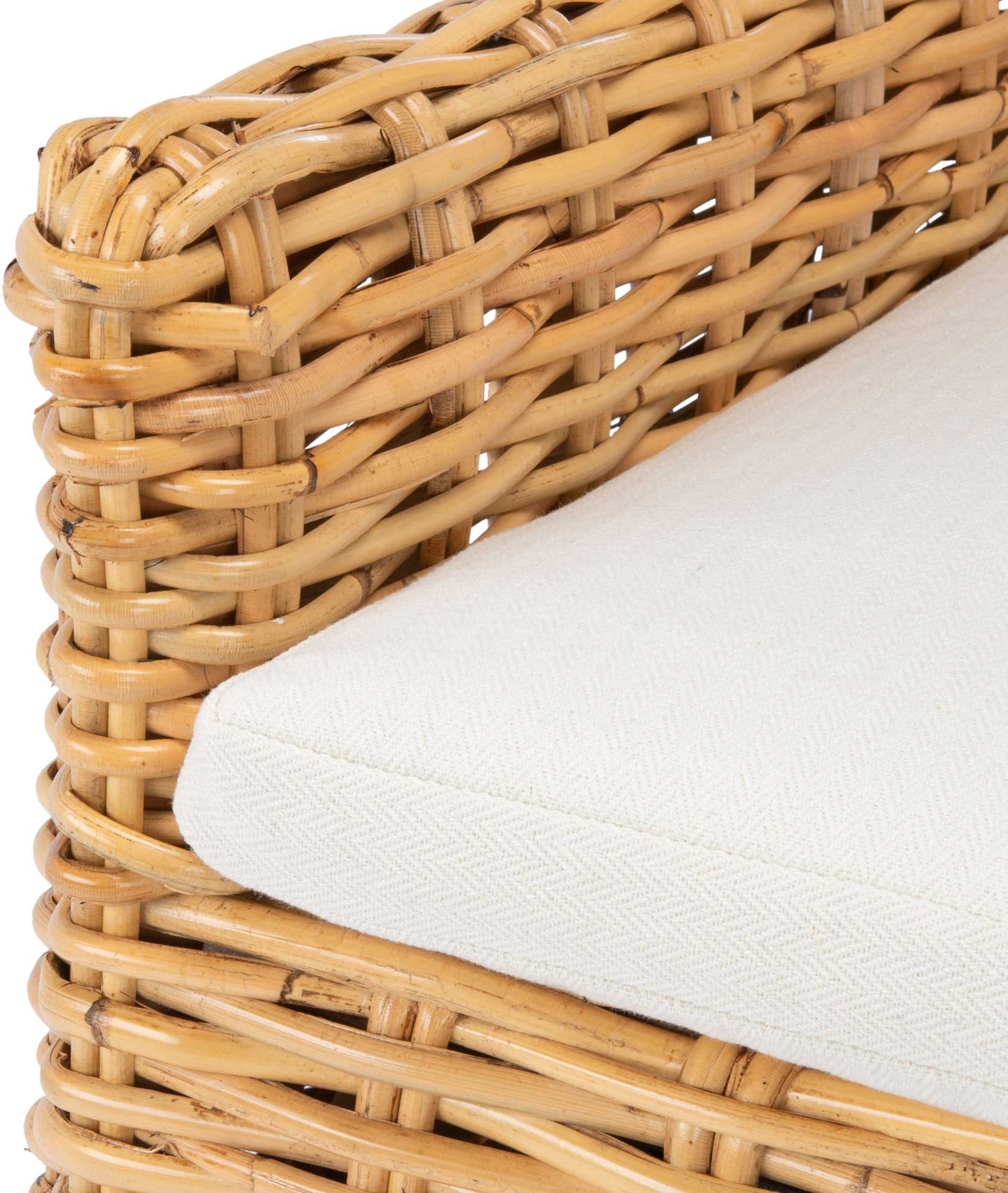 Nabbi Rattan Accent Chair With Cushion Natural/White - Image 6