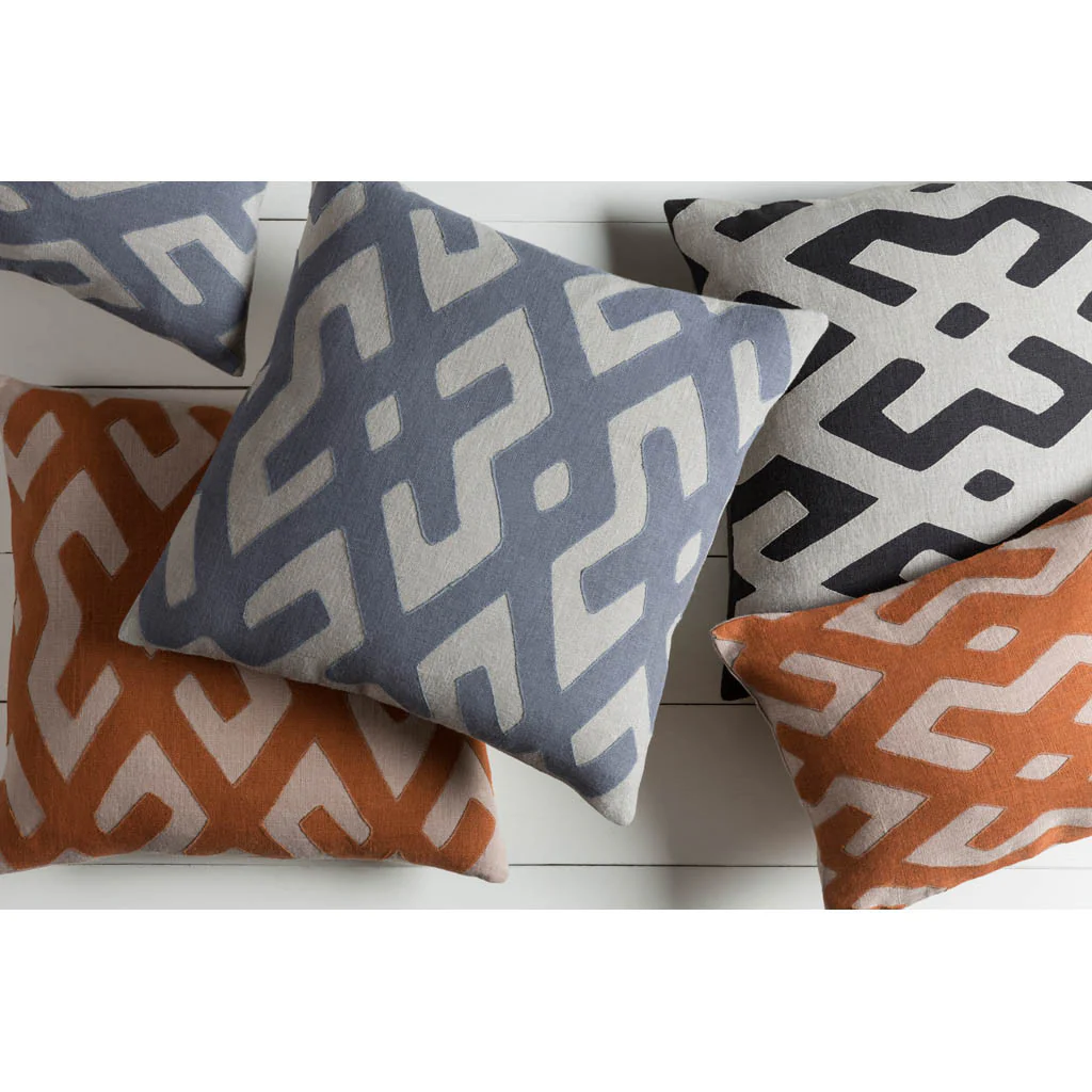 Nairobi Lattice Charcoal/Light Gray Pillow - Image 3