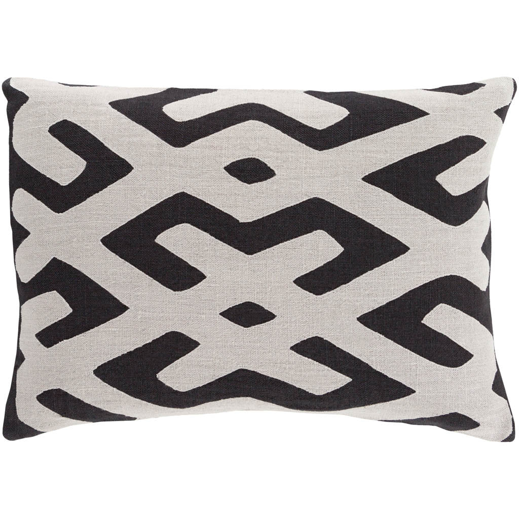 Nairobi Lattice Light Gray/Black Pillow - Image 2