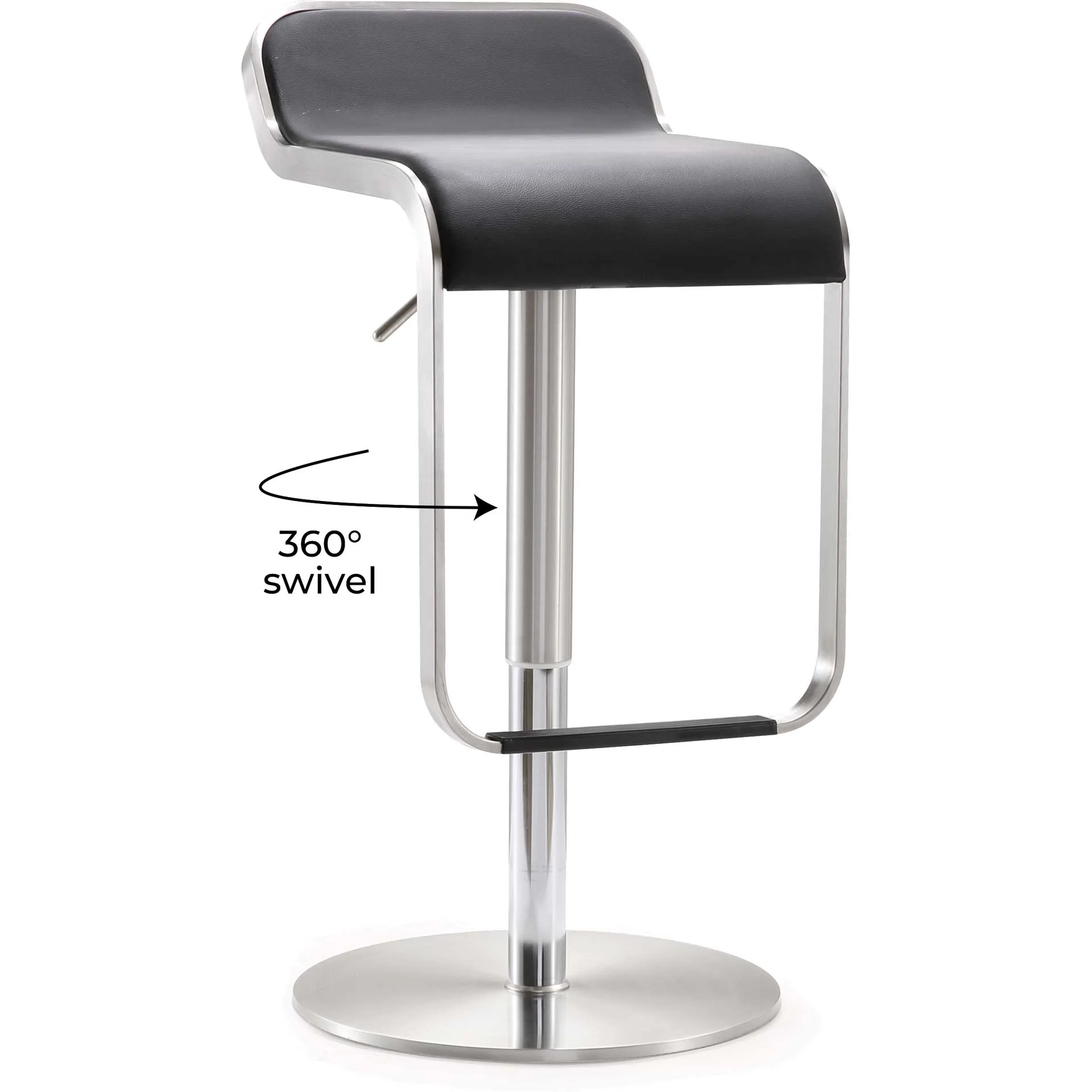 Nalani Stainless Steel Bar Stool Black - Image 8
