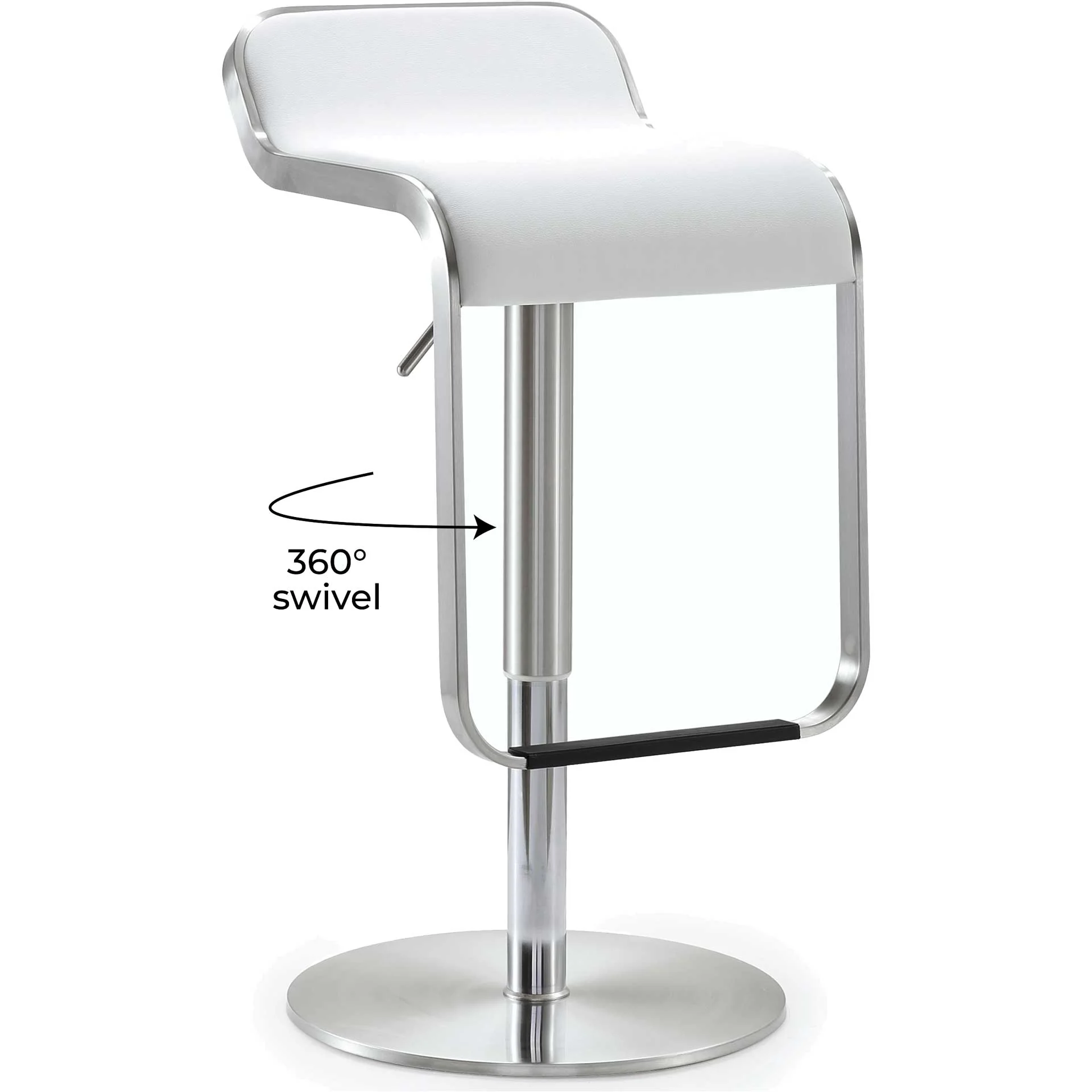 Nalani Stainless Steel Bar Stool White - Image 8