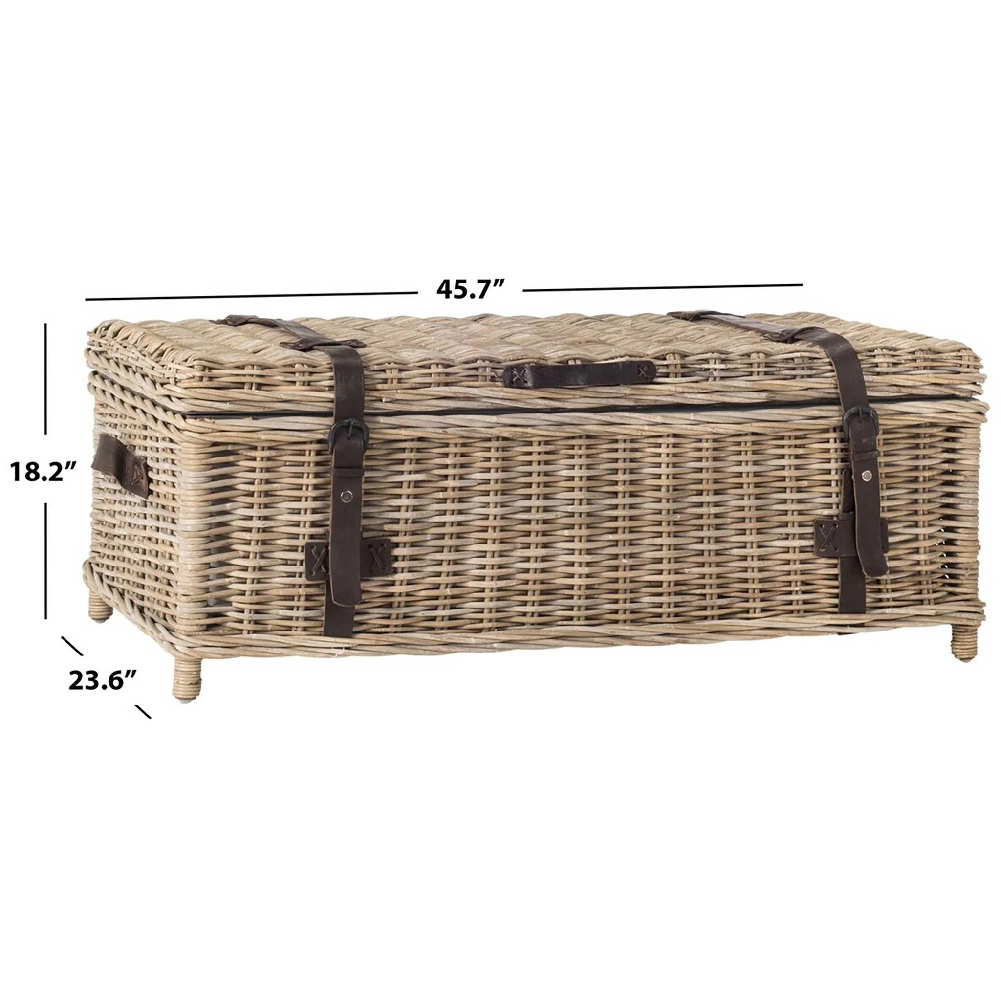 Naldo Rattan Coffee Table Trunk Gray - Image 6