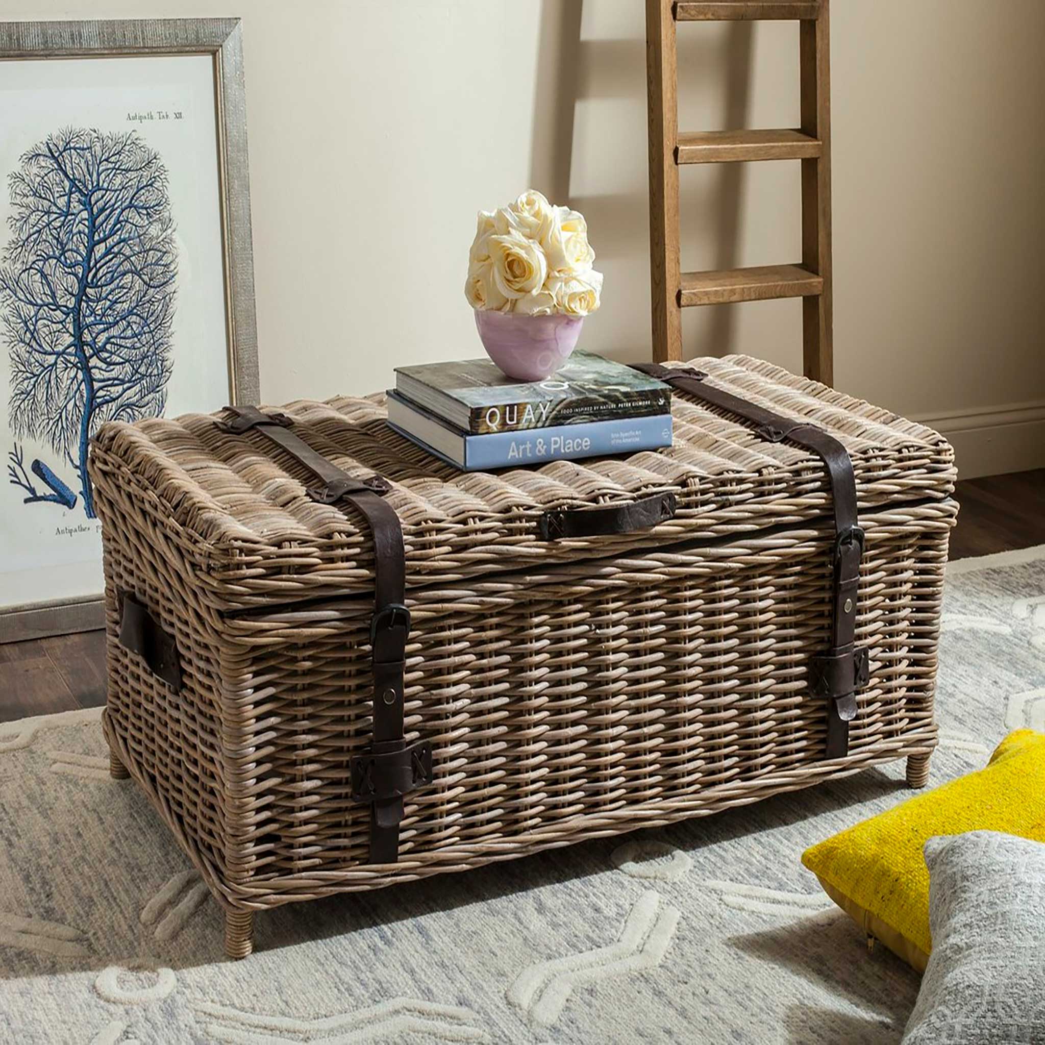 Naldo Rattan Coffee Table Trunk Gray - Image 7