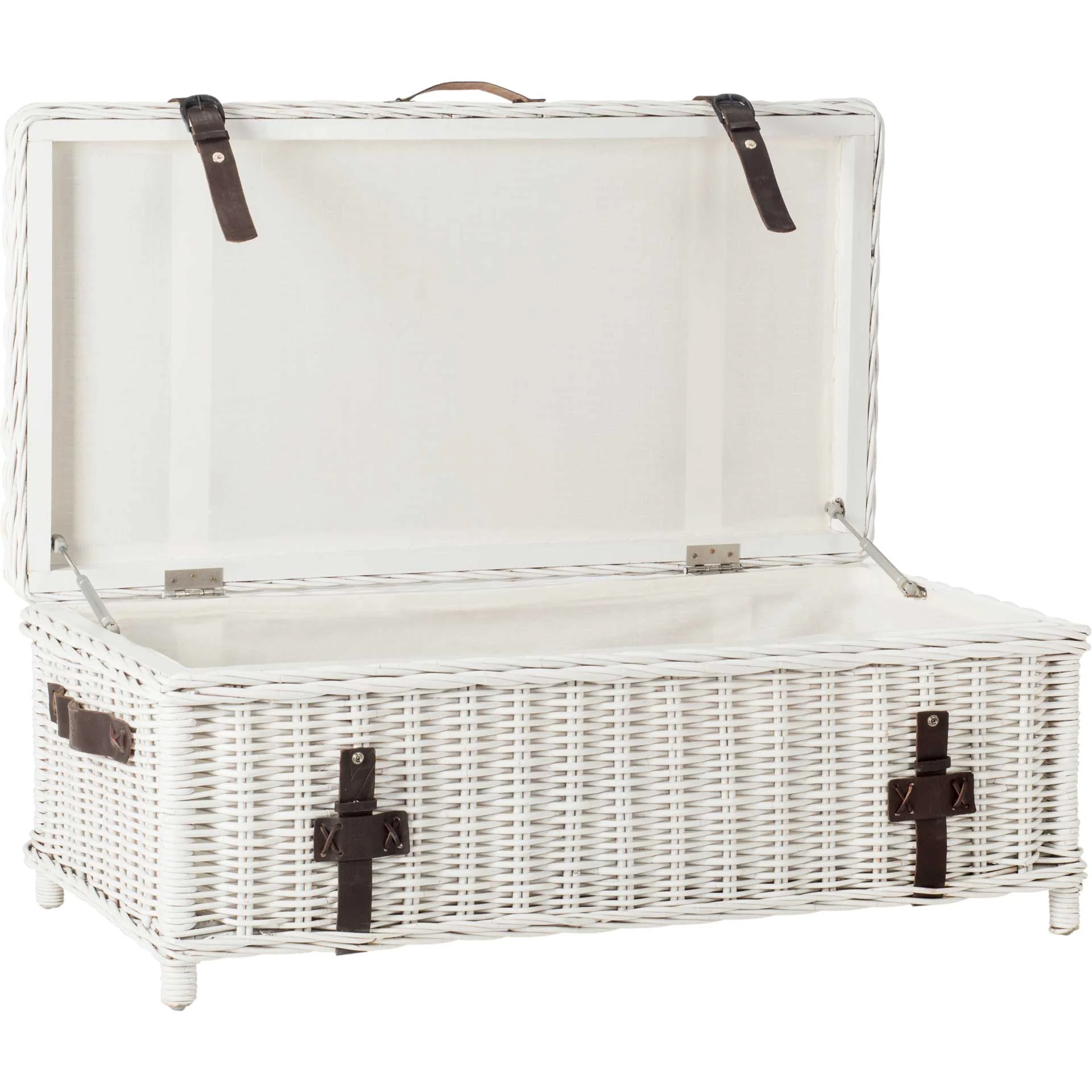 Naldo Rattan Coffee Table Trunk White - Image 2