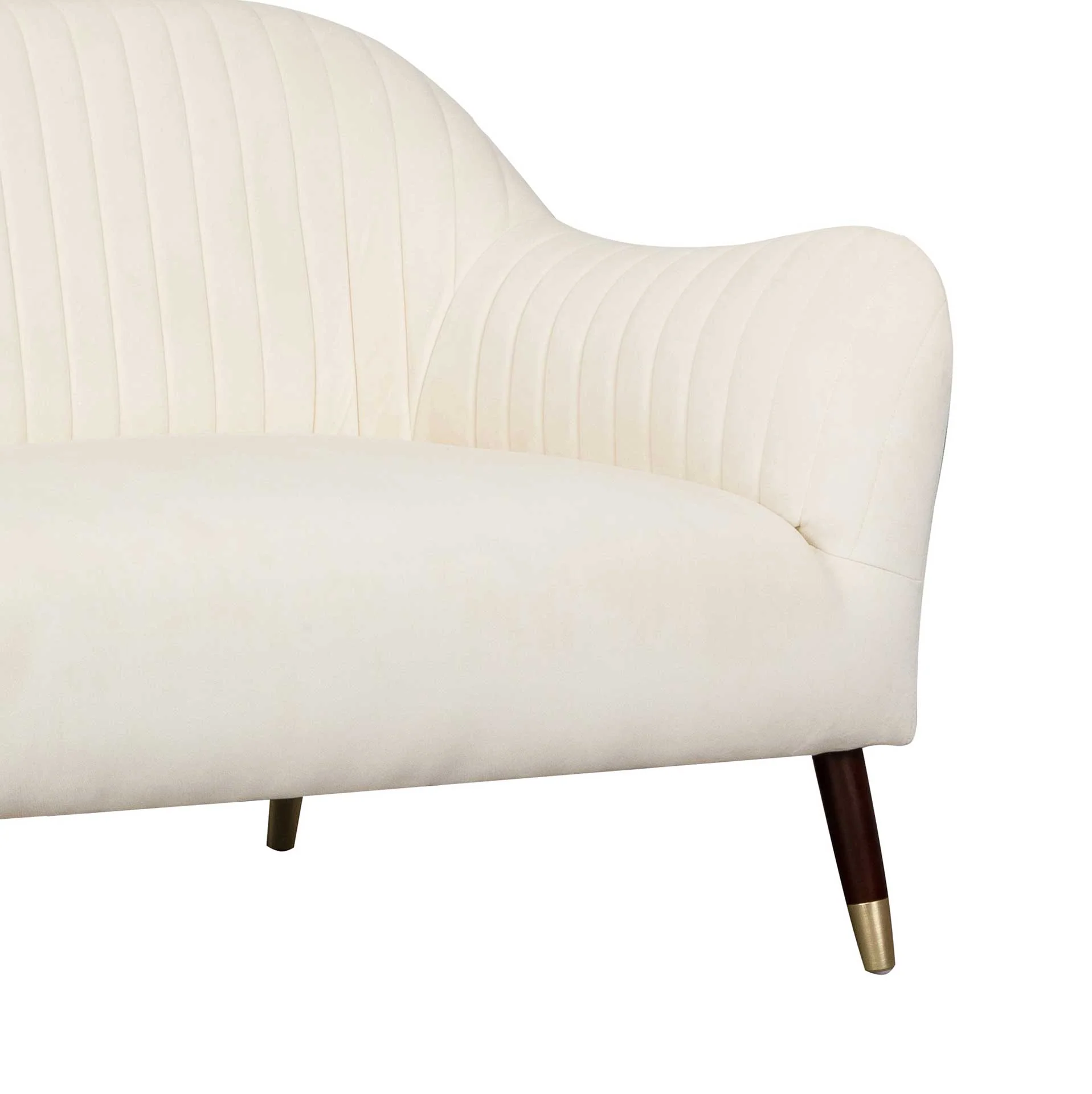 Naldo Velvet Sofa Cream - Image 4