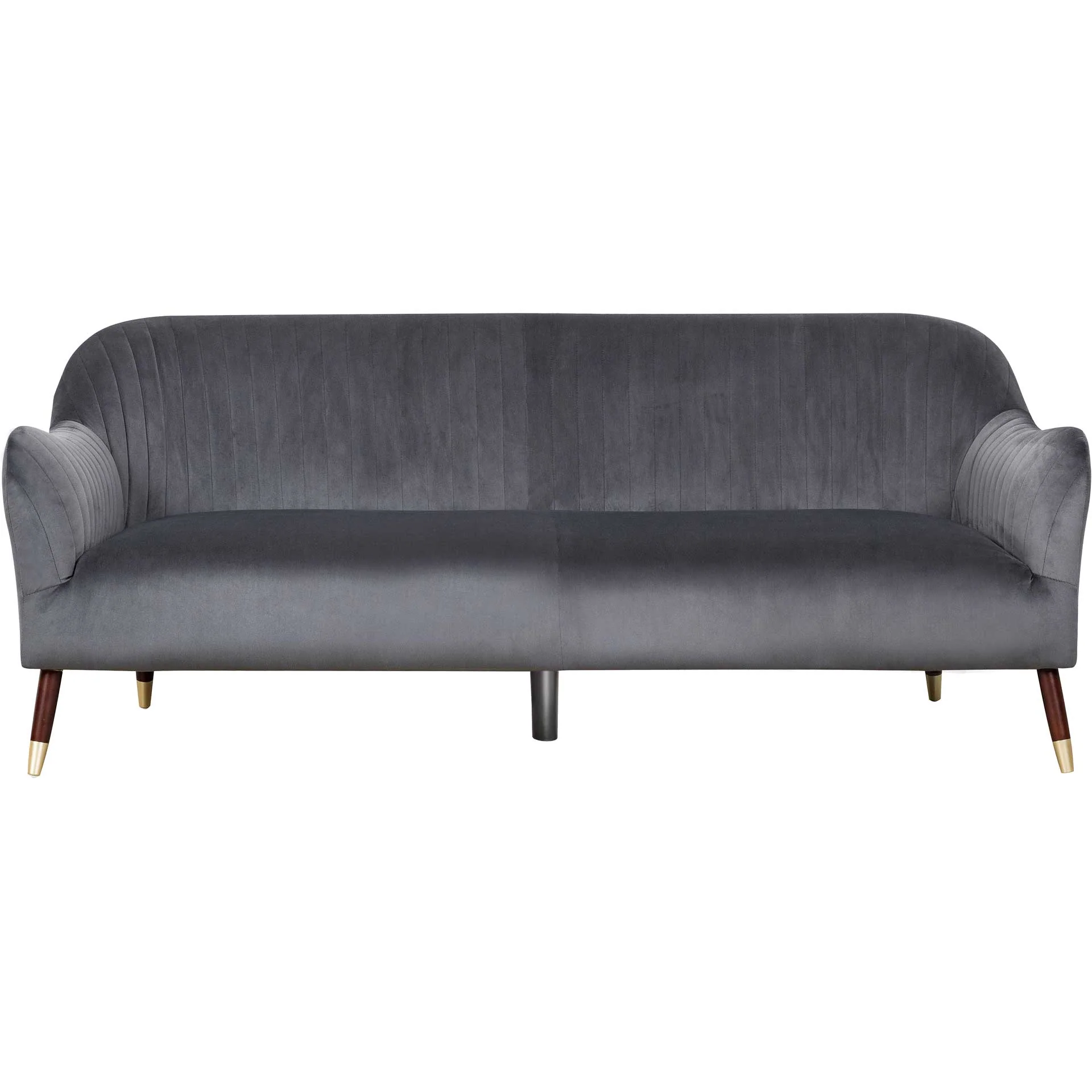 Naldo Velvet Sofa Gray - Image 2