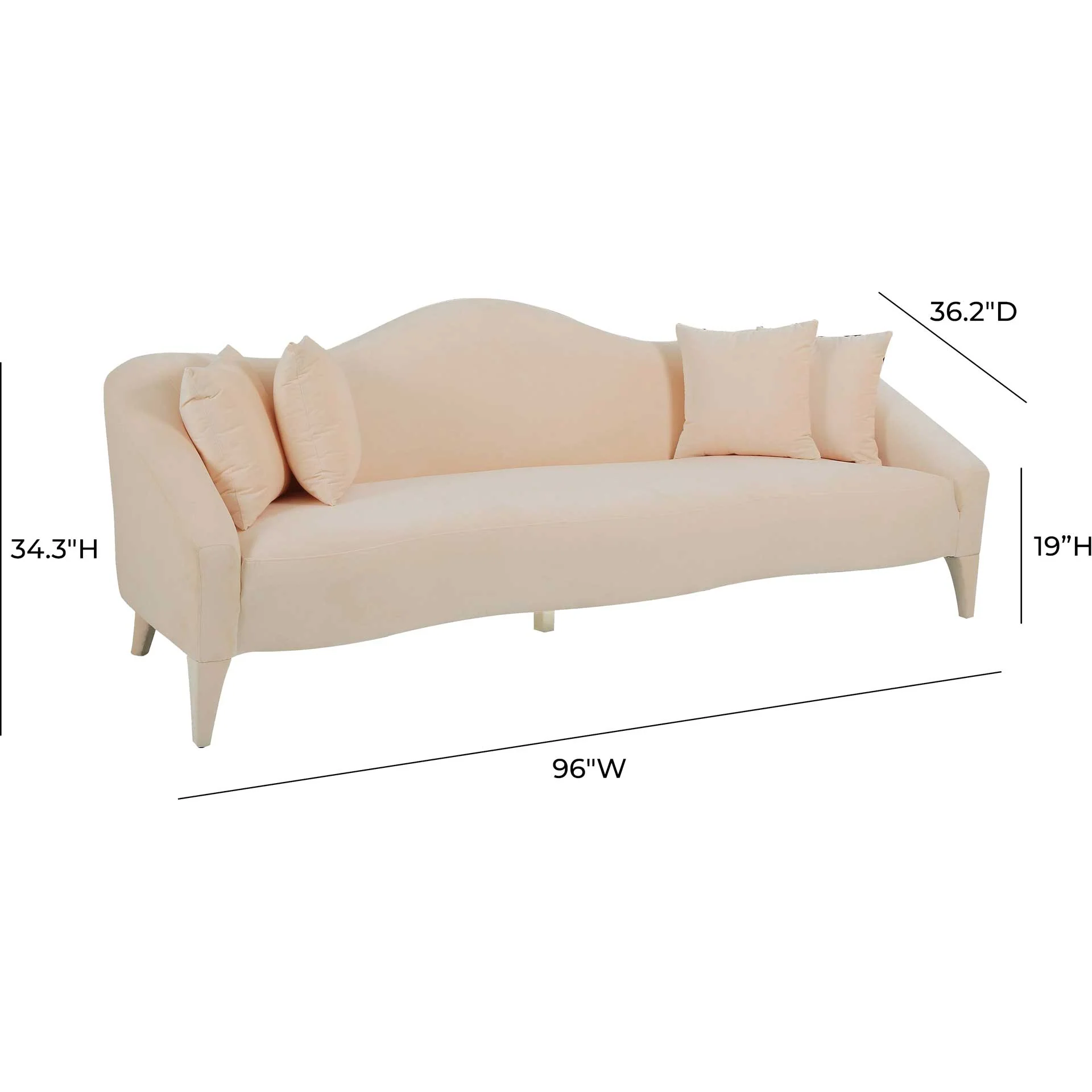 Nally Velvet Sofa Peach - Image 6