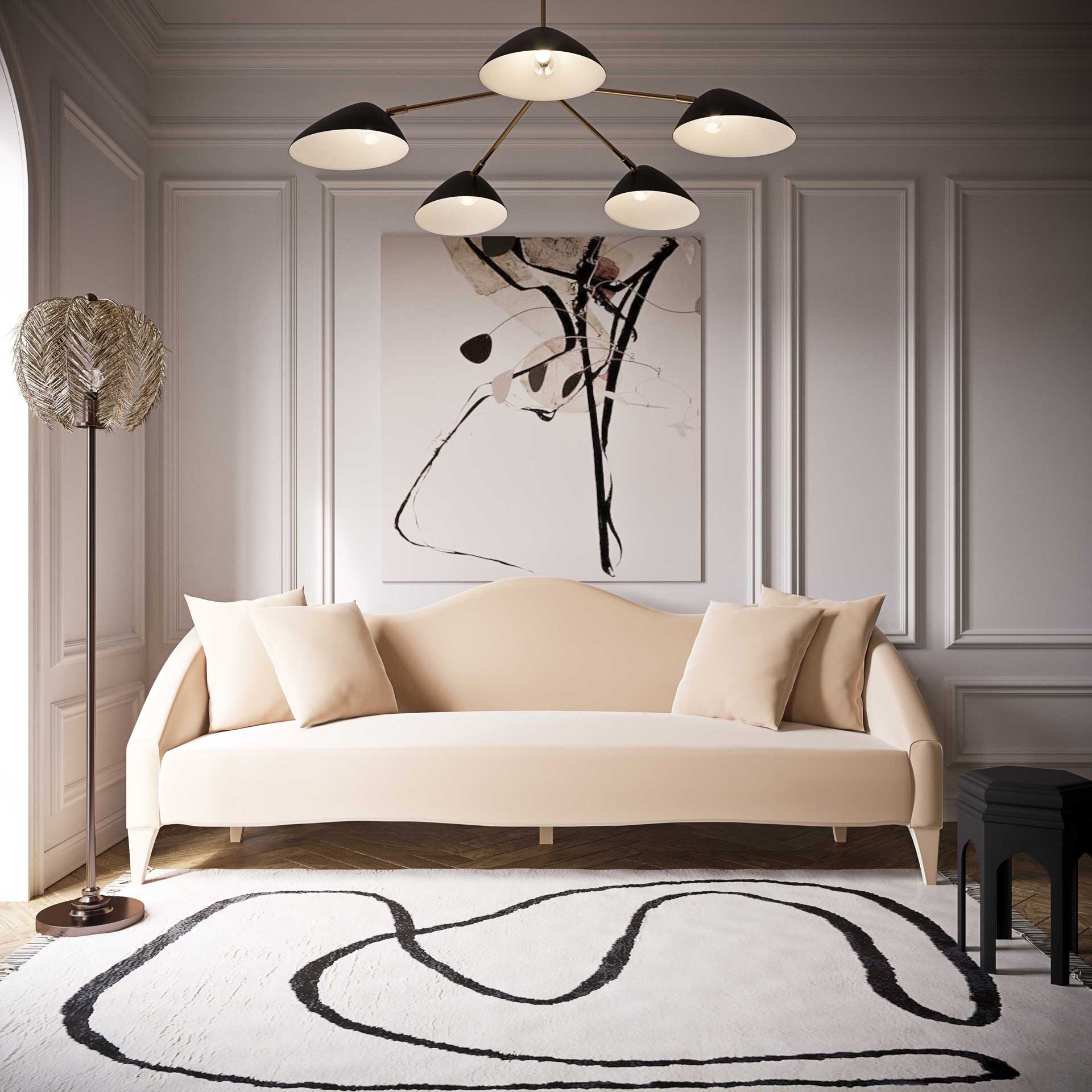 Nally Velvet Sofa Peach - Image 7