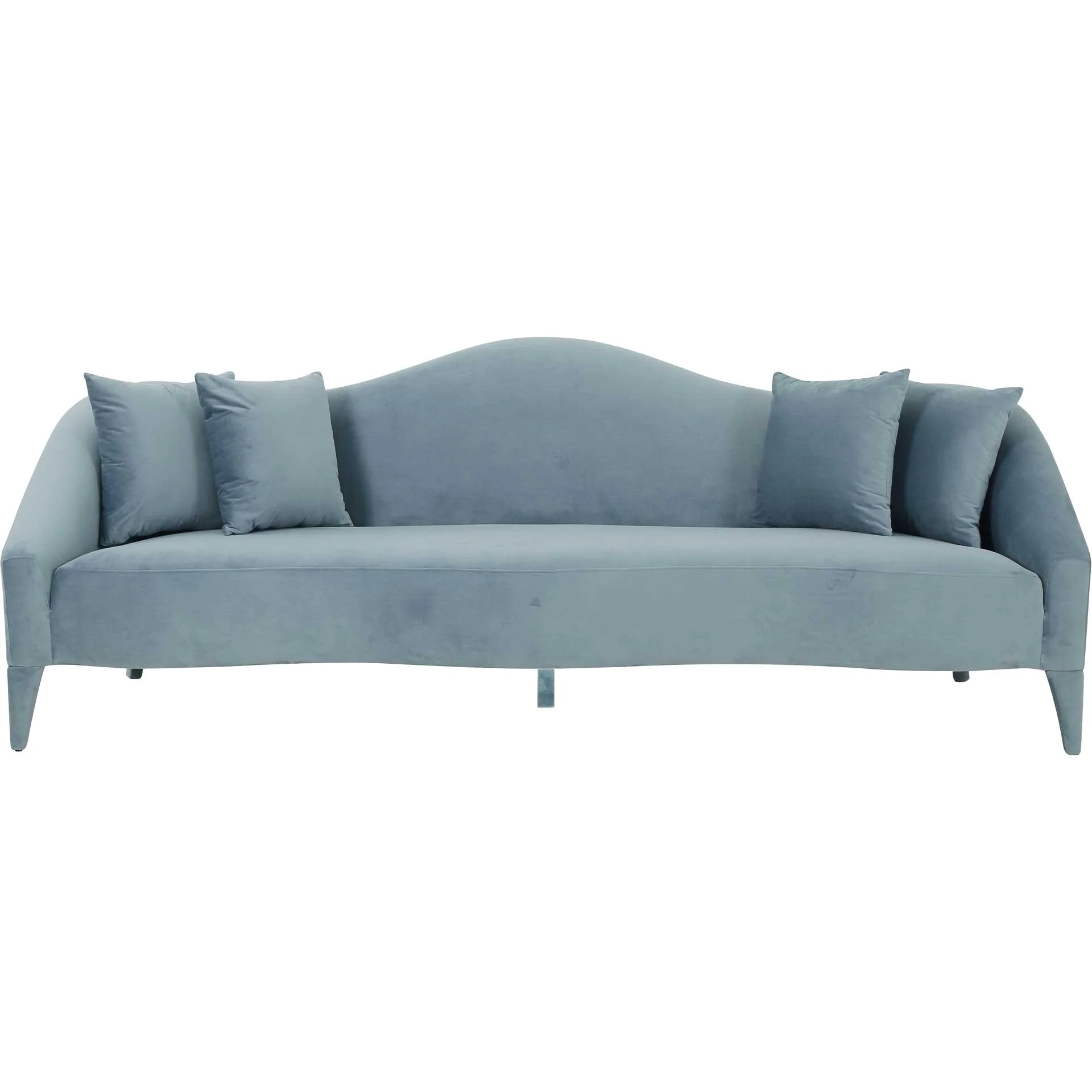 Nally Velvet Sofa Sea Blue - Image 2