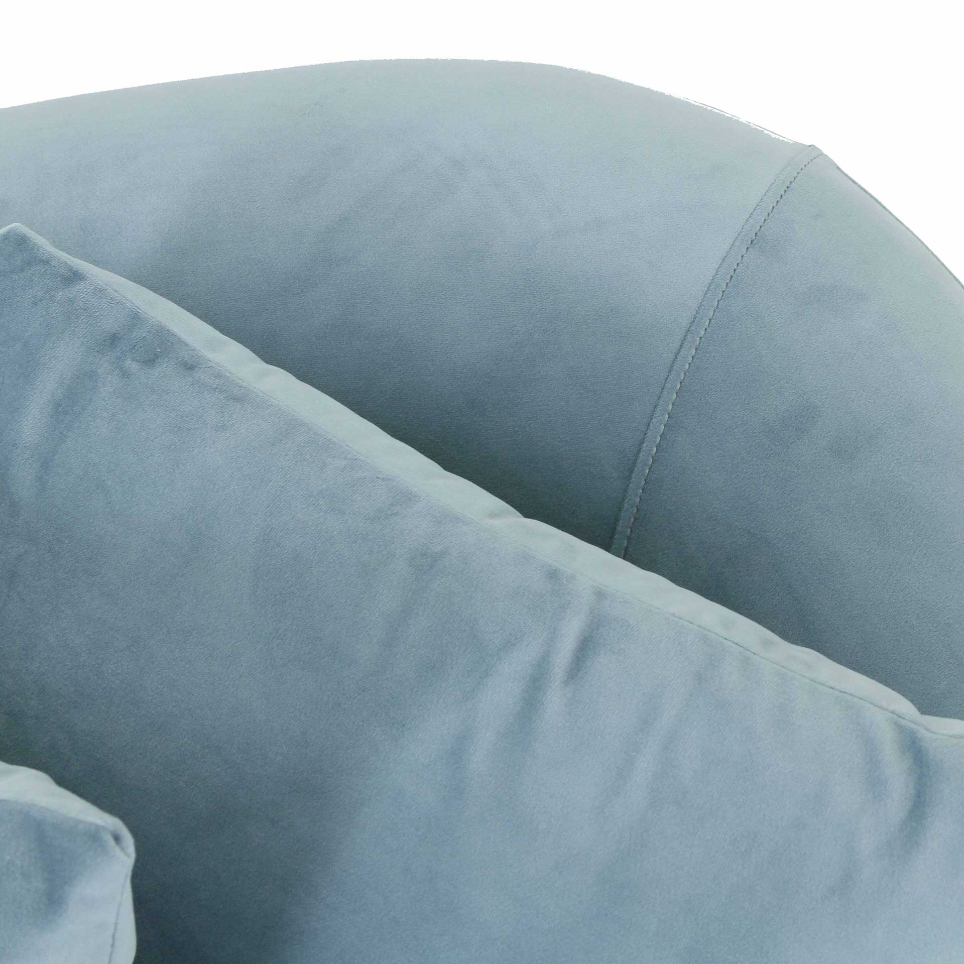 Nally Velvet Sofa Sea Blue - Image 4