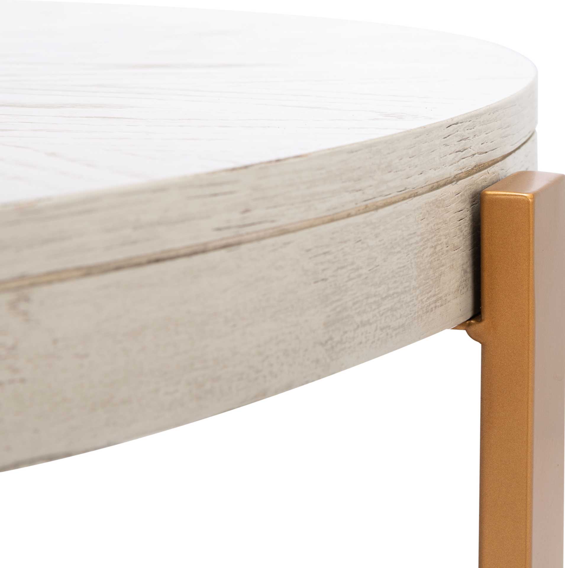Namiko Round Coffee Table White Wash/Gold - Image 4