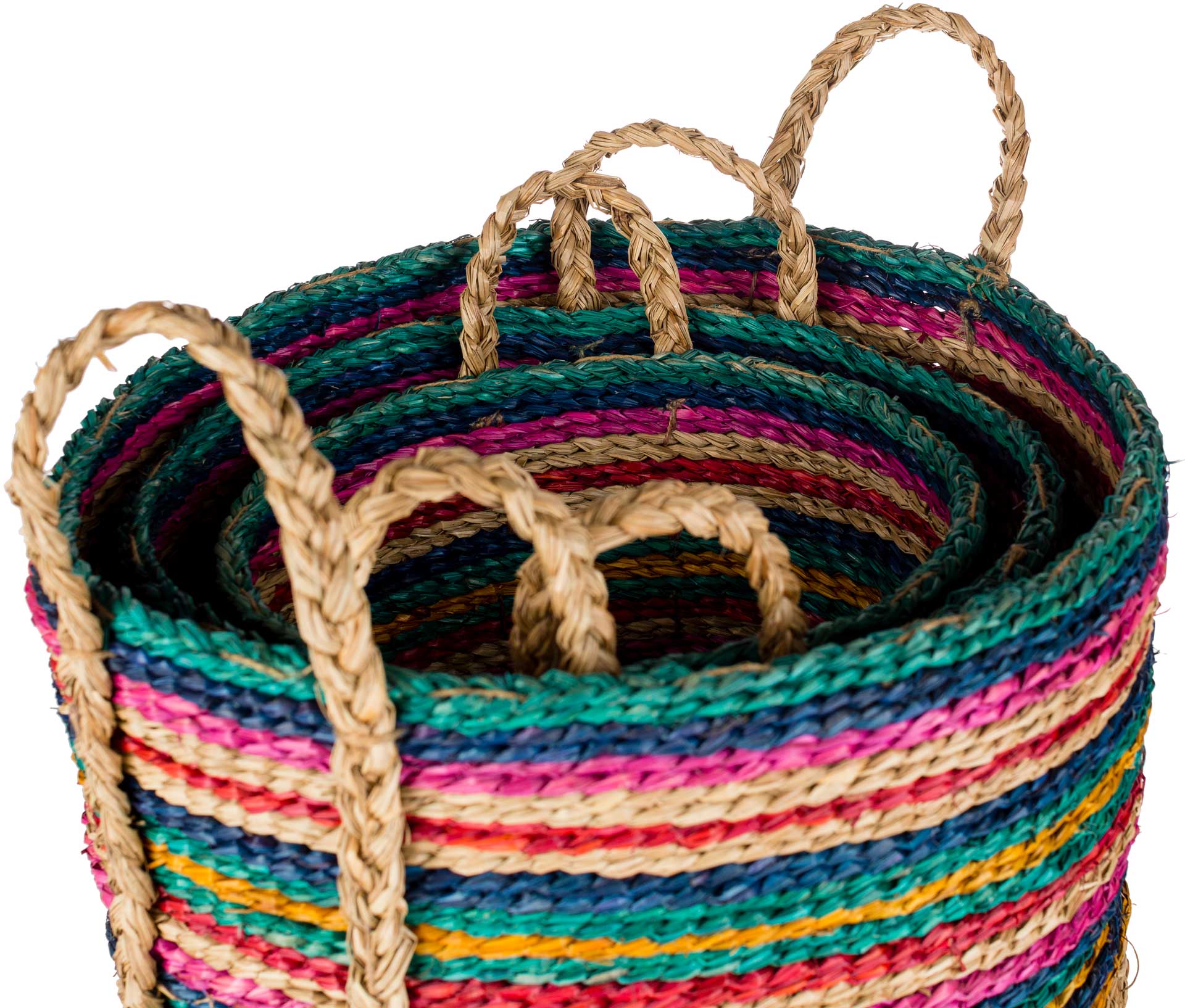 Nana Basket Emerald/Dark Blue/Bright Pink - Image 3