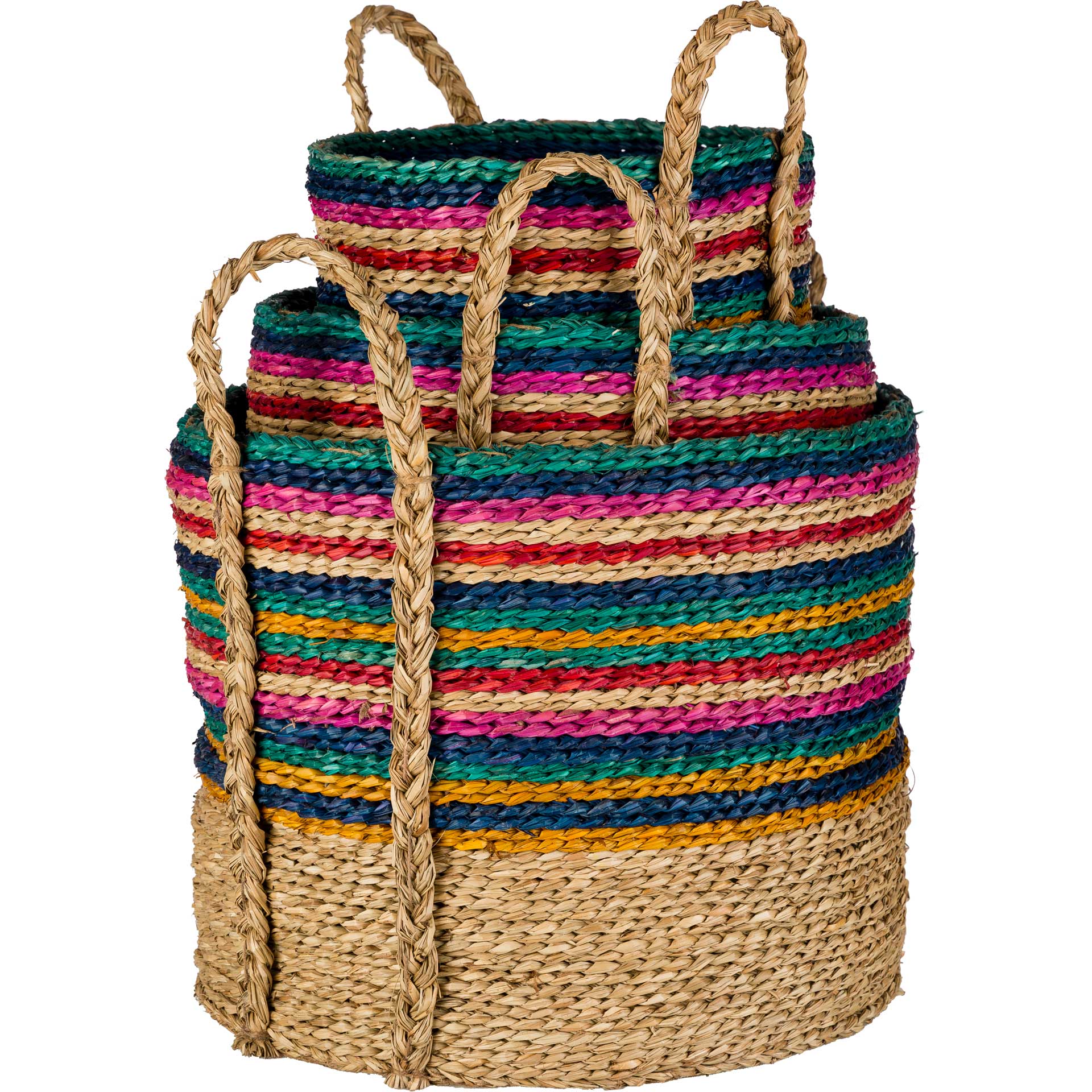 Nana Basket Emerald/Dark Blue/Bright Pink - Image 4
