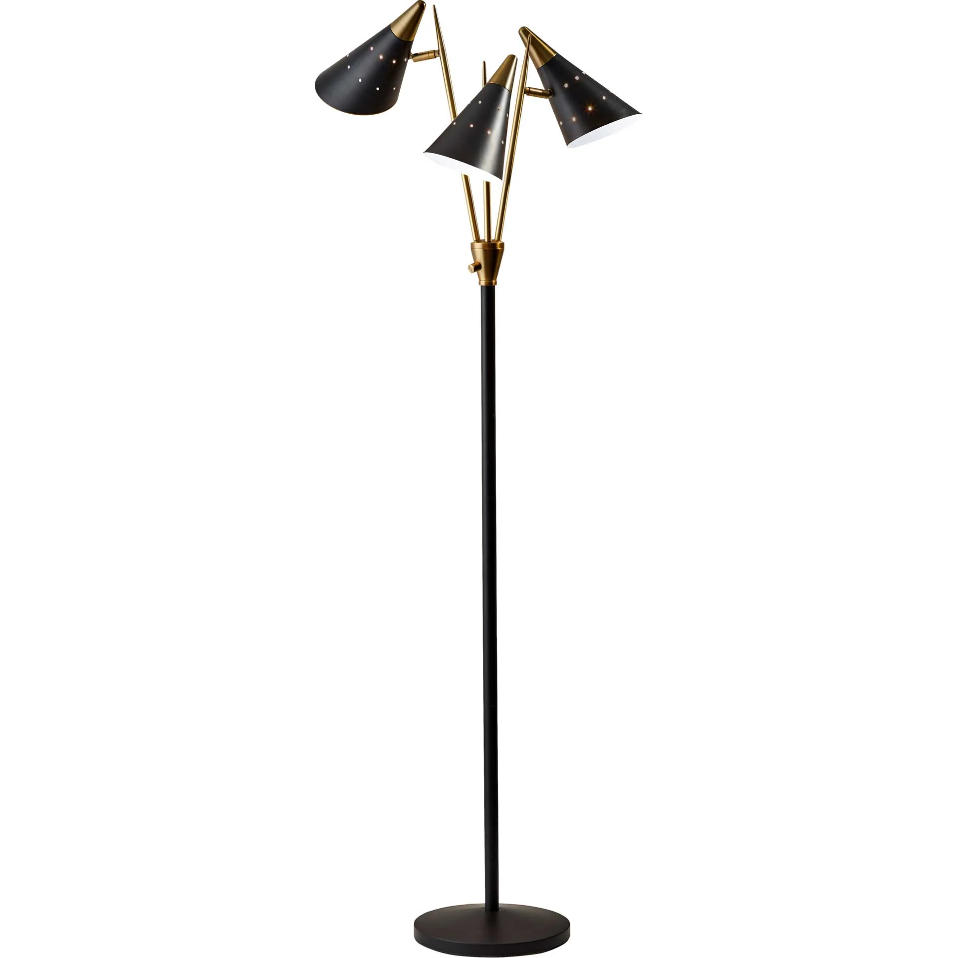 Nancy 3-Arm Floor Lamp Black/Brass - Image 2
